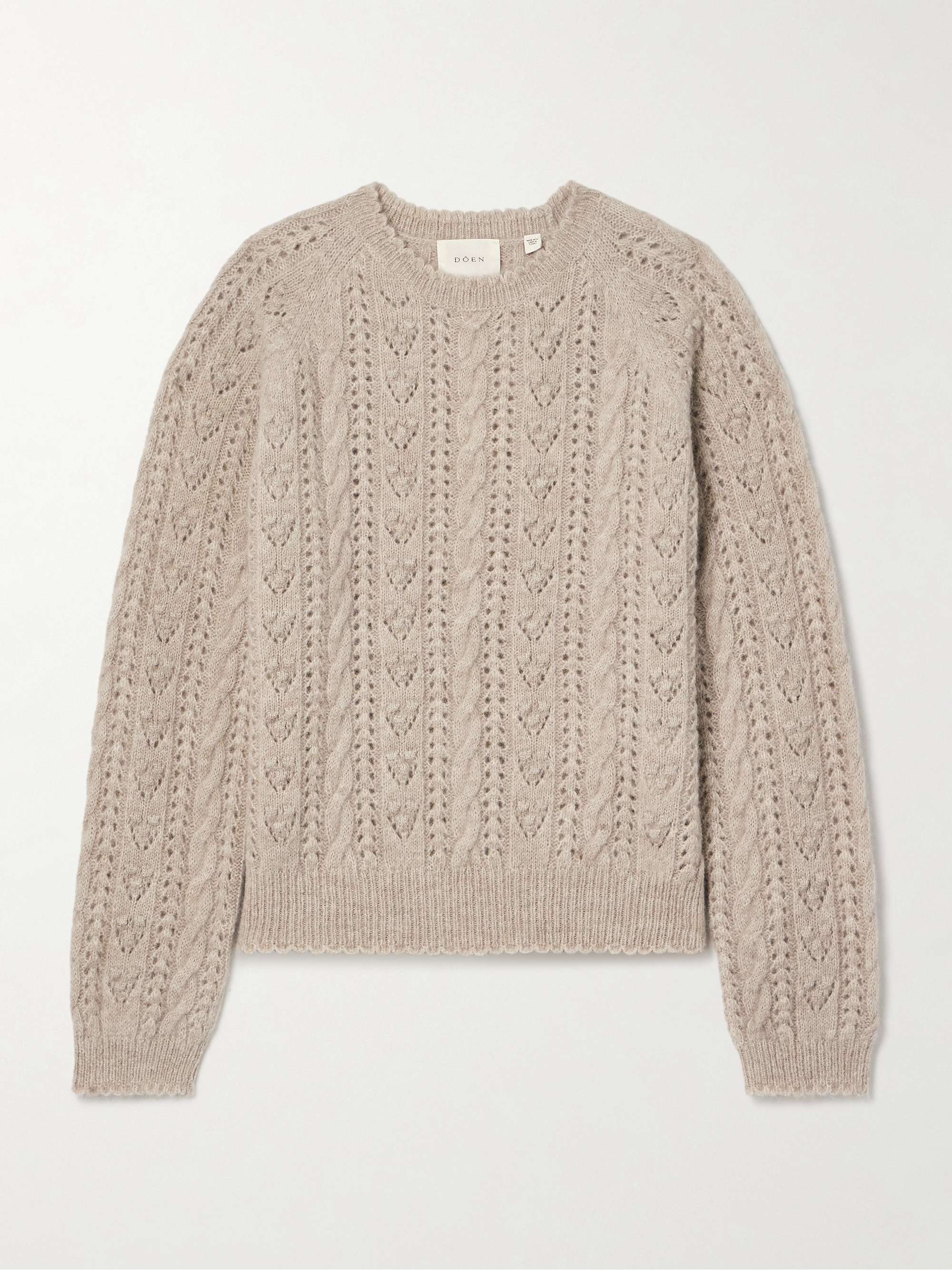 Langley cable and pointelle-knit alpaca-blend sweater view