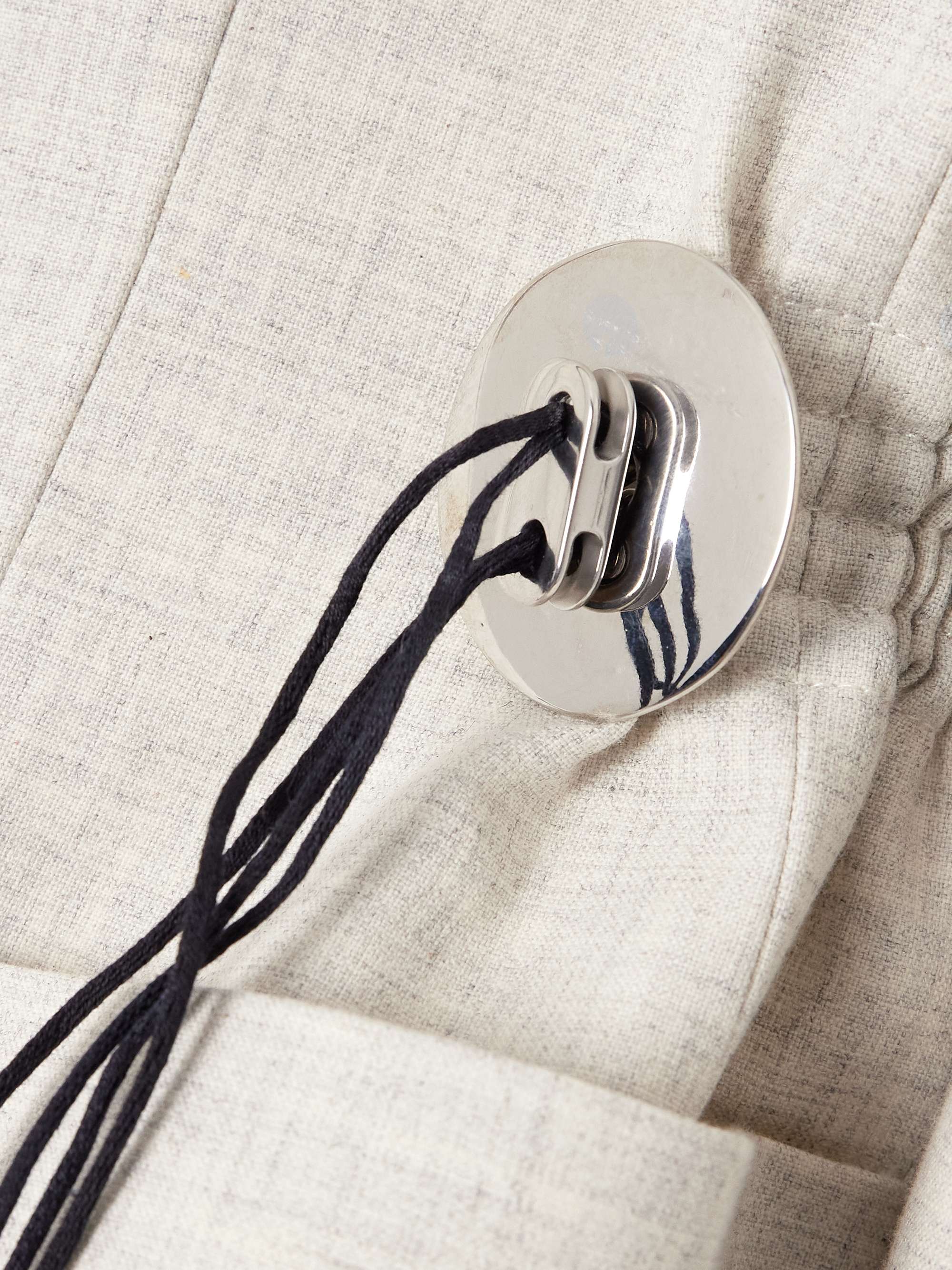 Embellished gathered wool and cotton-blend blazer view