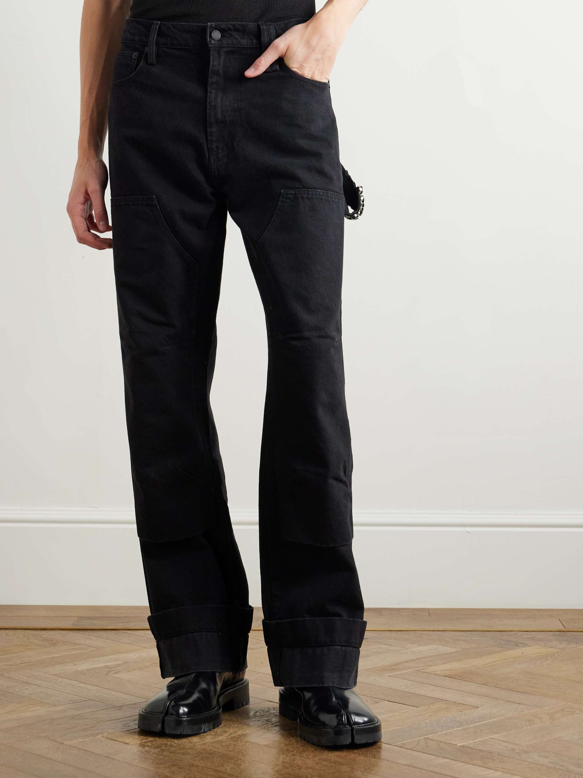 Wide-Leg Crystal-Embellished Jeans view