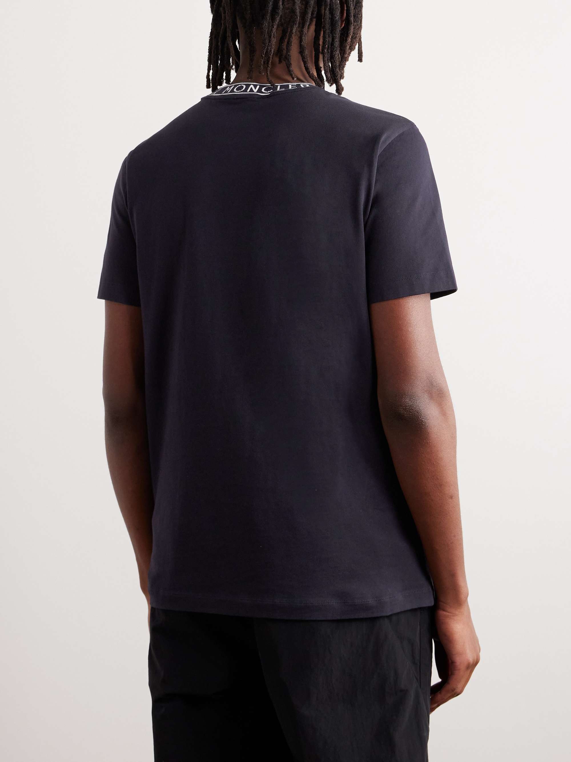 Slim-Fit Logo-Jacquard Cotton-Jersey T-Shirt view
