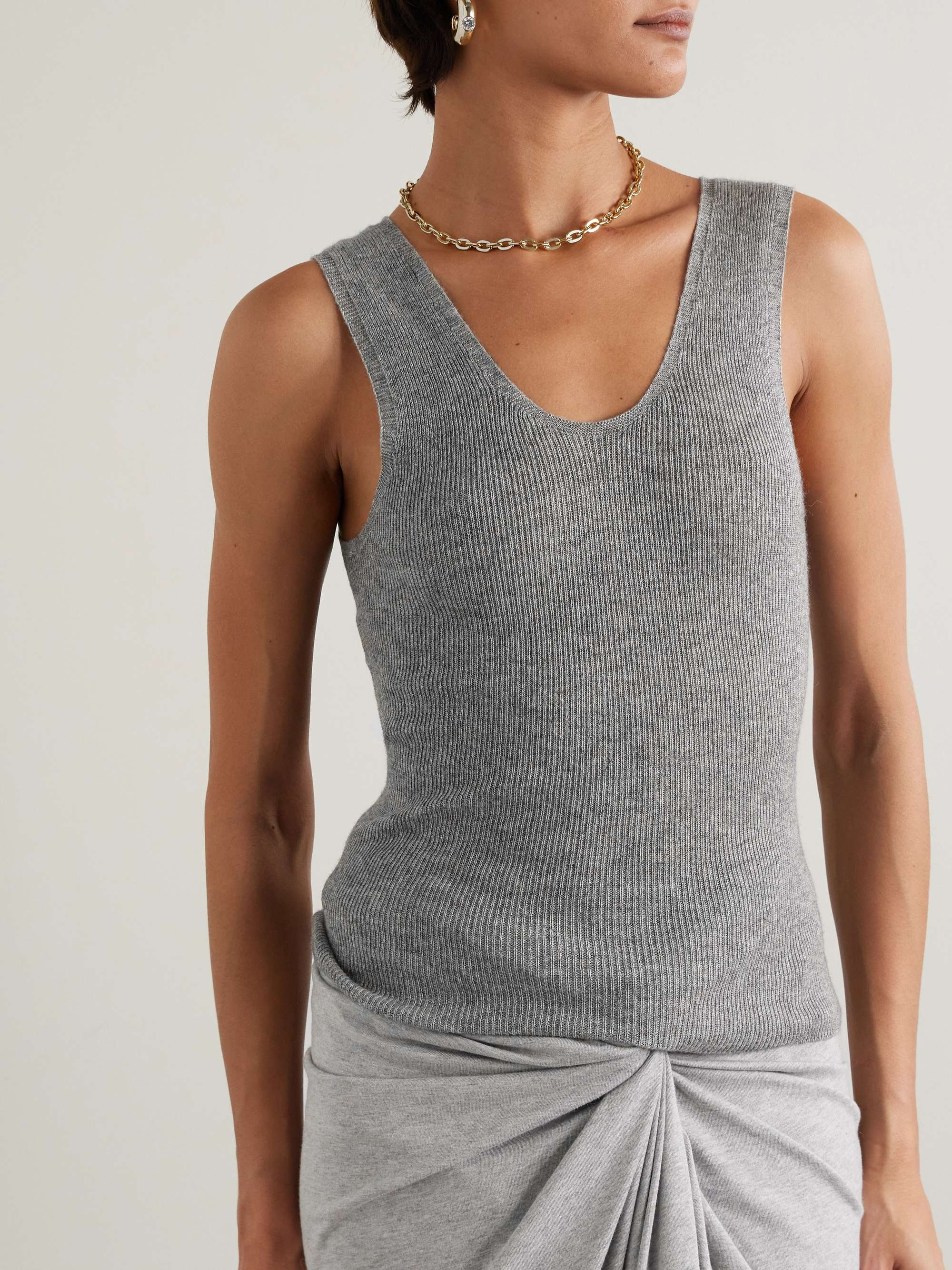 Delicash cashmere and silk-blend tank view
