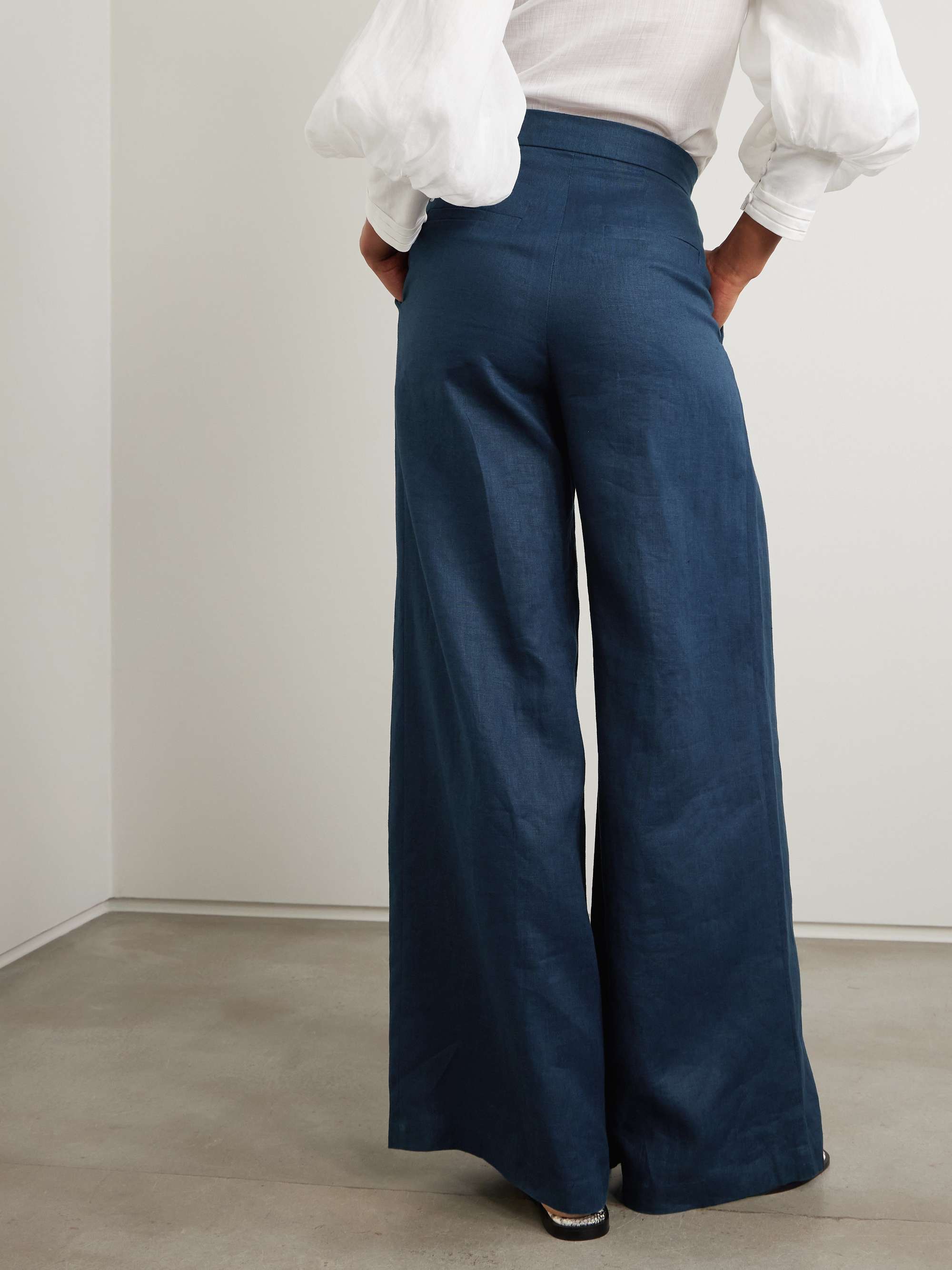 Una Metafora pleated linen wide-leg pants view