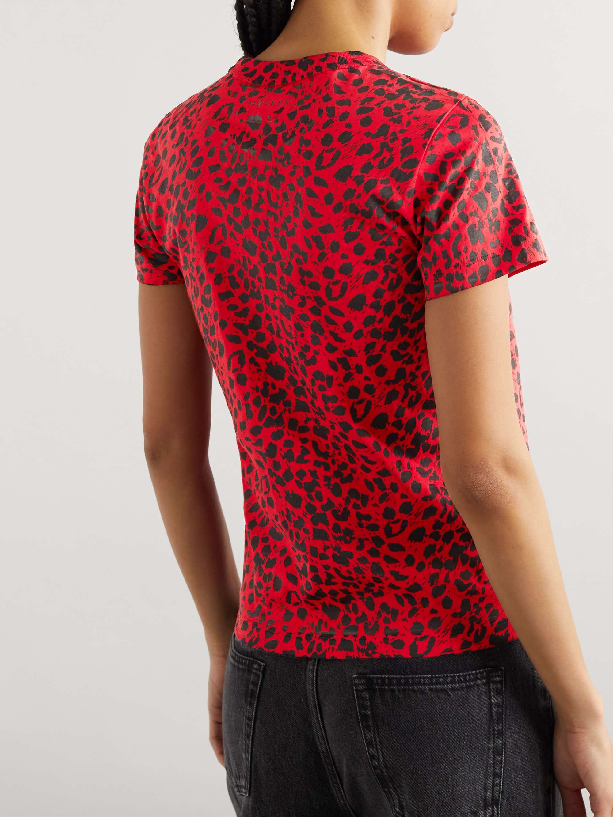 Leopard-print cotton-jersey T-shirt view