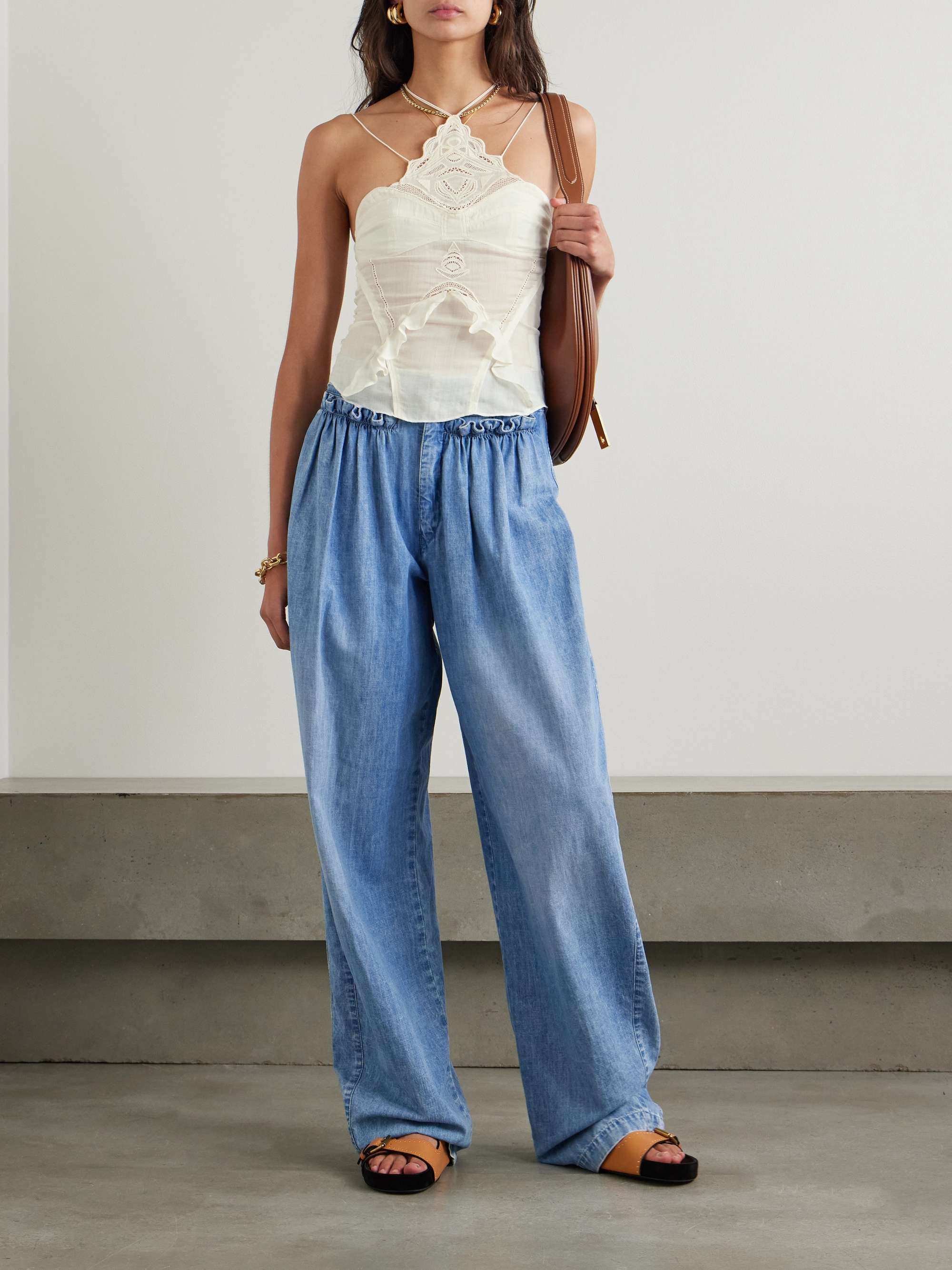 Leana ruffled broderie anglaise ramie camisole view