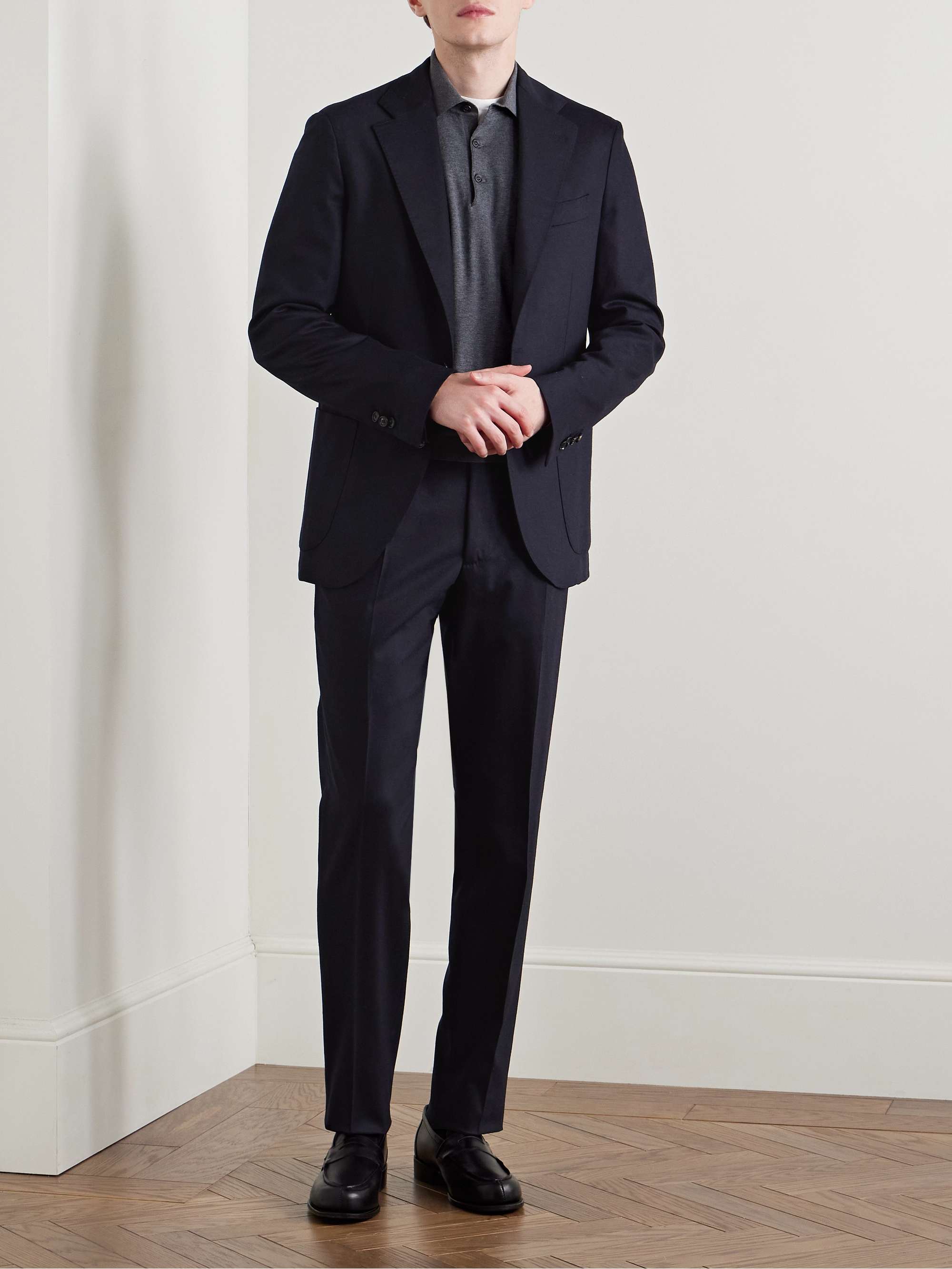 Unstructured Wool-Blend Twill Suit Jacket view