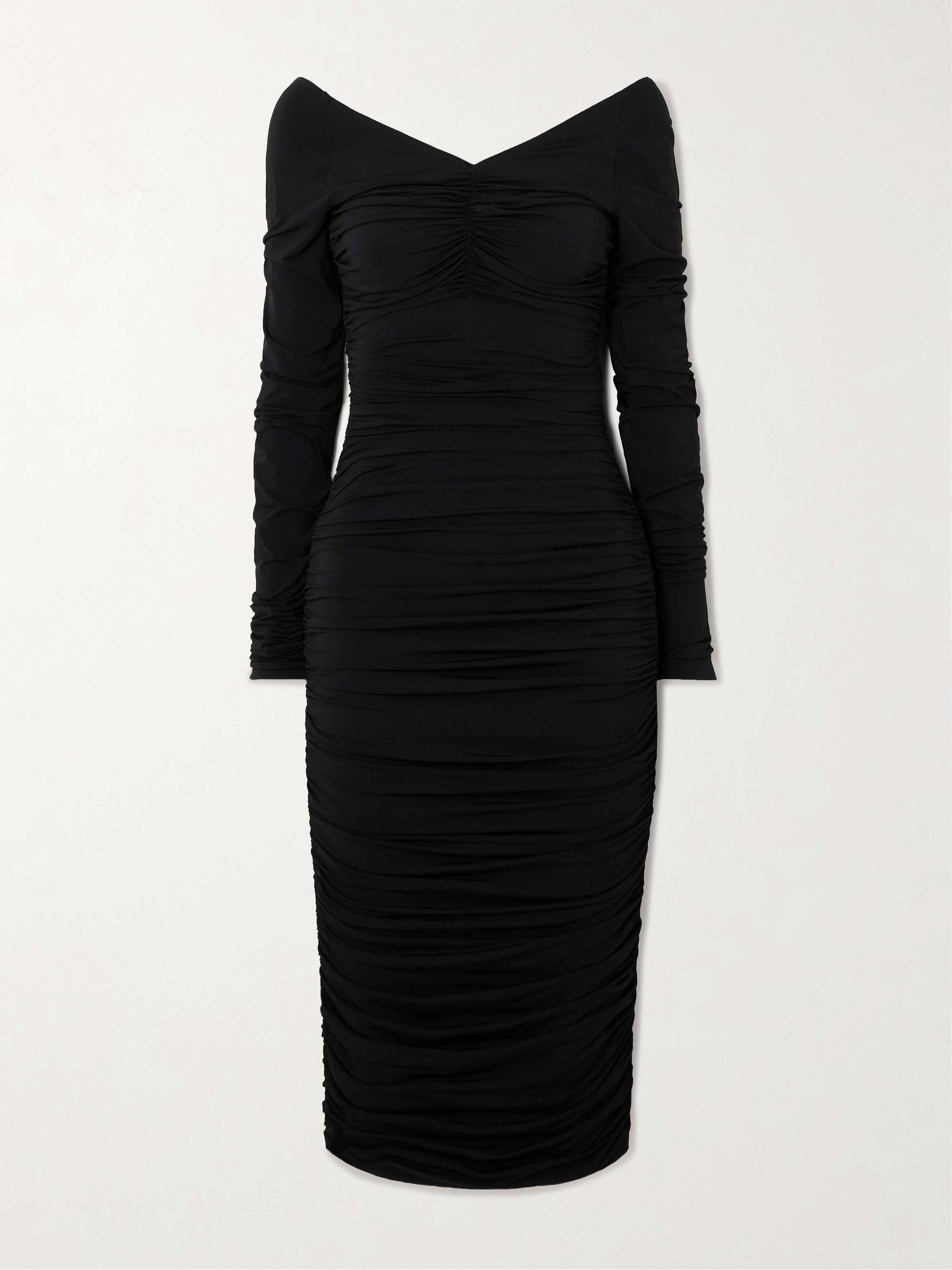 Ruched jersey midi dress view