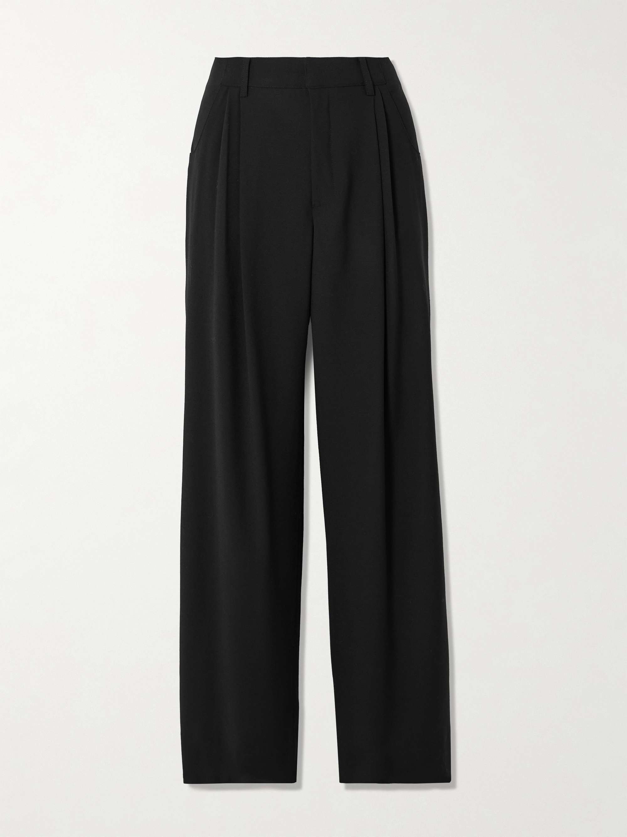 Annie pleated wool wide-leg pants view