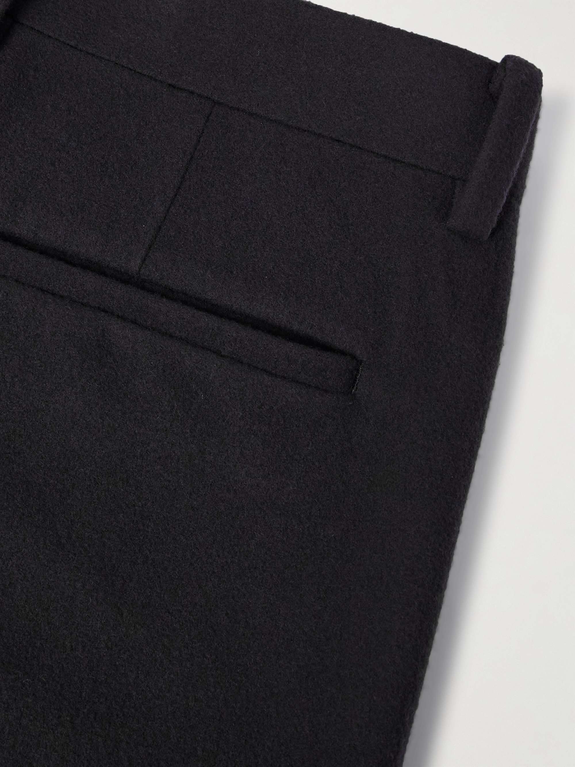 Straight-Leg Pleated Super 180s Wool-Flannel Trousers view