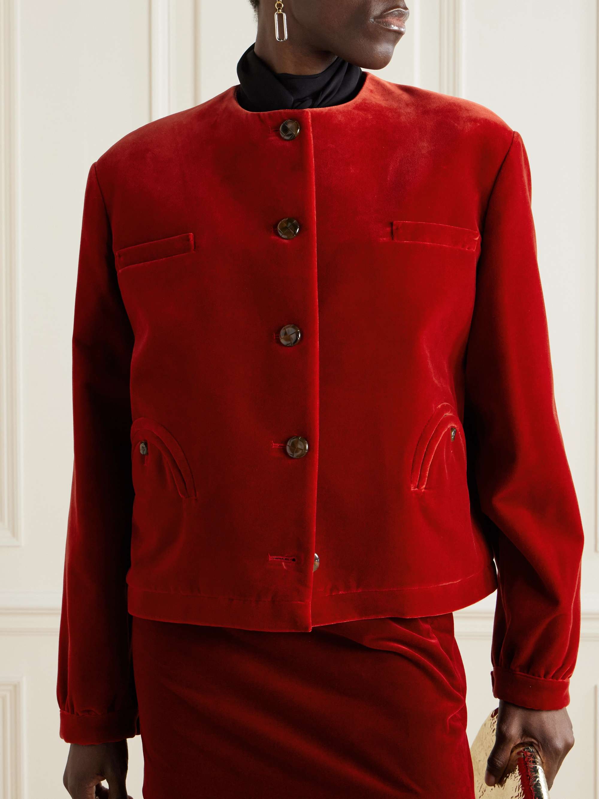 Jealousy cotton-velvet jacket view