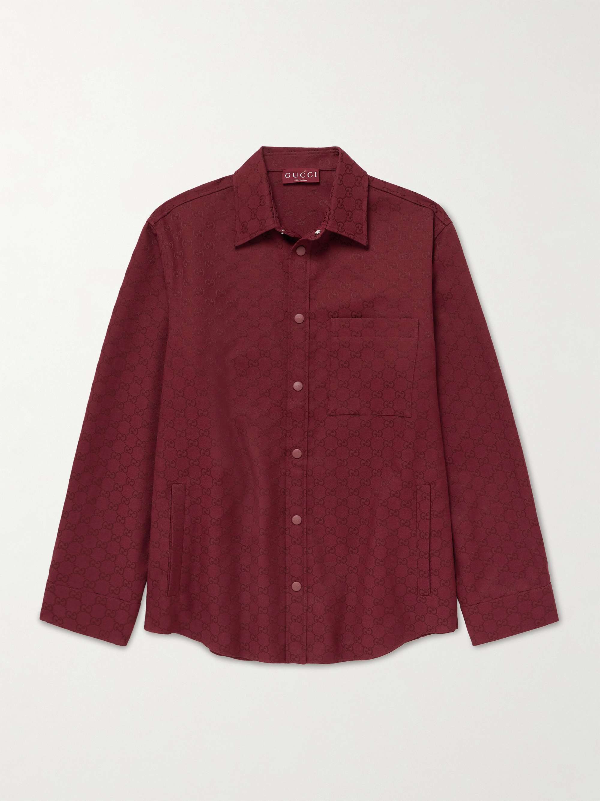 Monogrammed Cotton-Blend Jacquard Shirt view