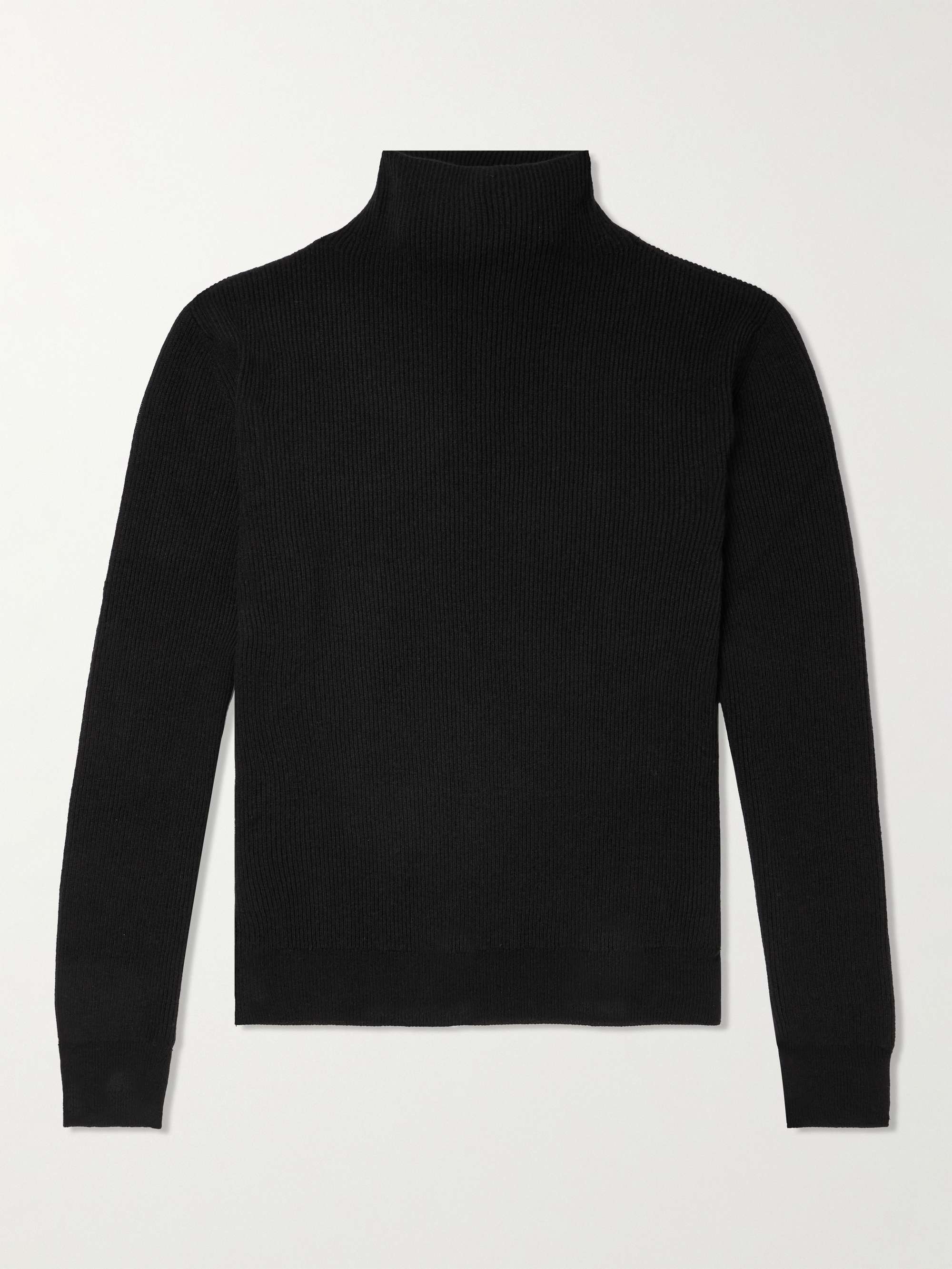 Daniel Ribbed Cashmere Mock-Neck Sweater view