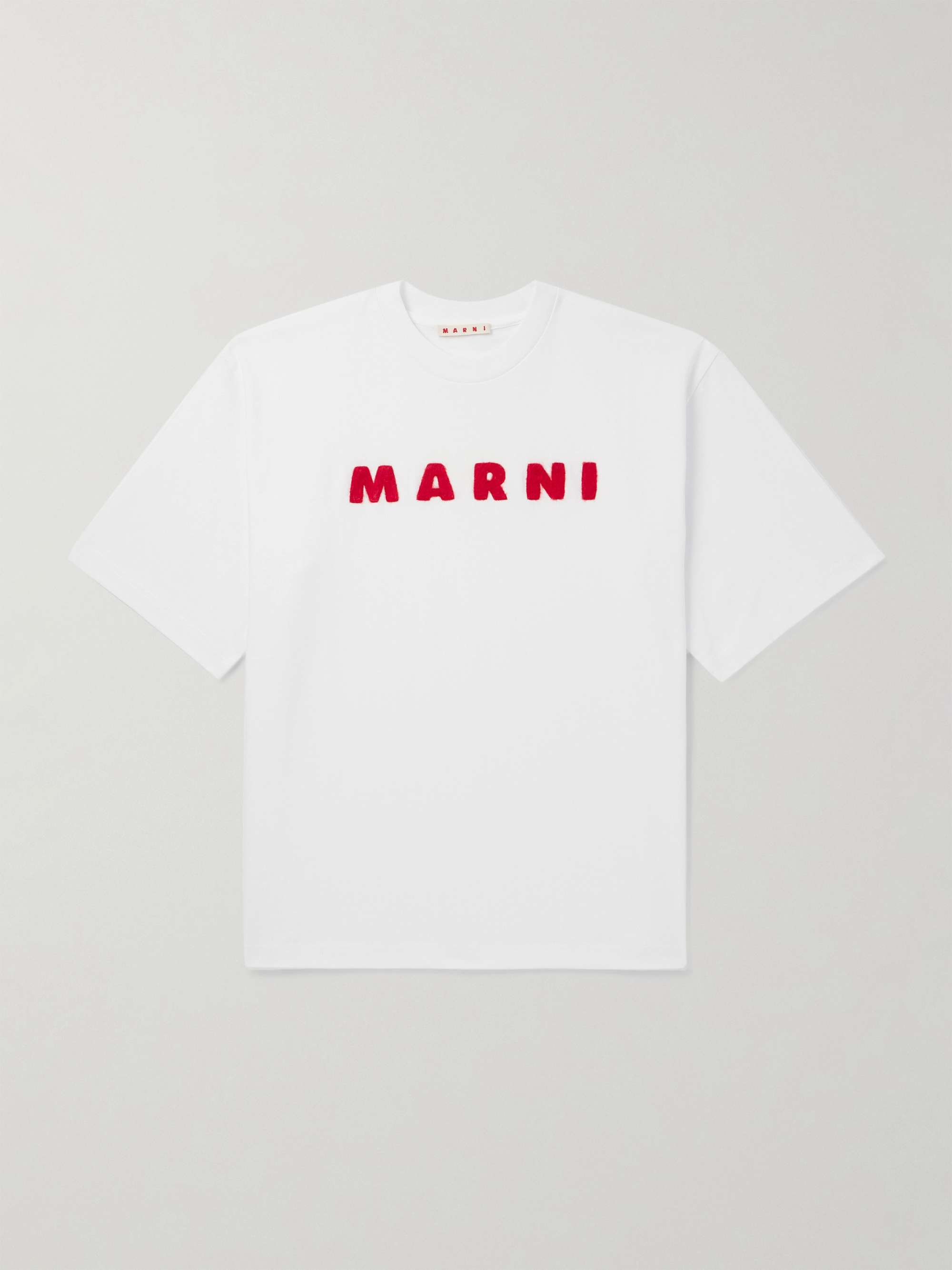 Logo-Appliquéd Mohair-Trimmed Cotton-Jersey T-Shirt view