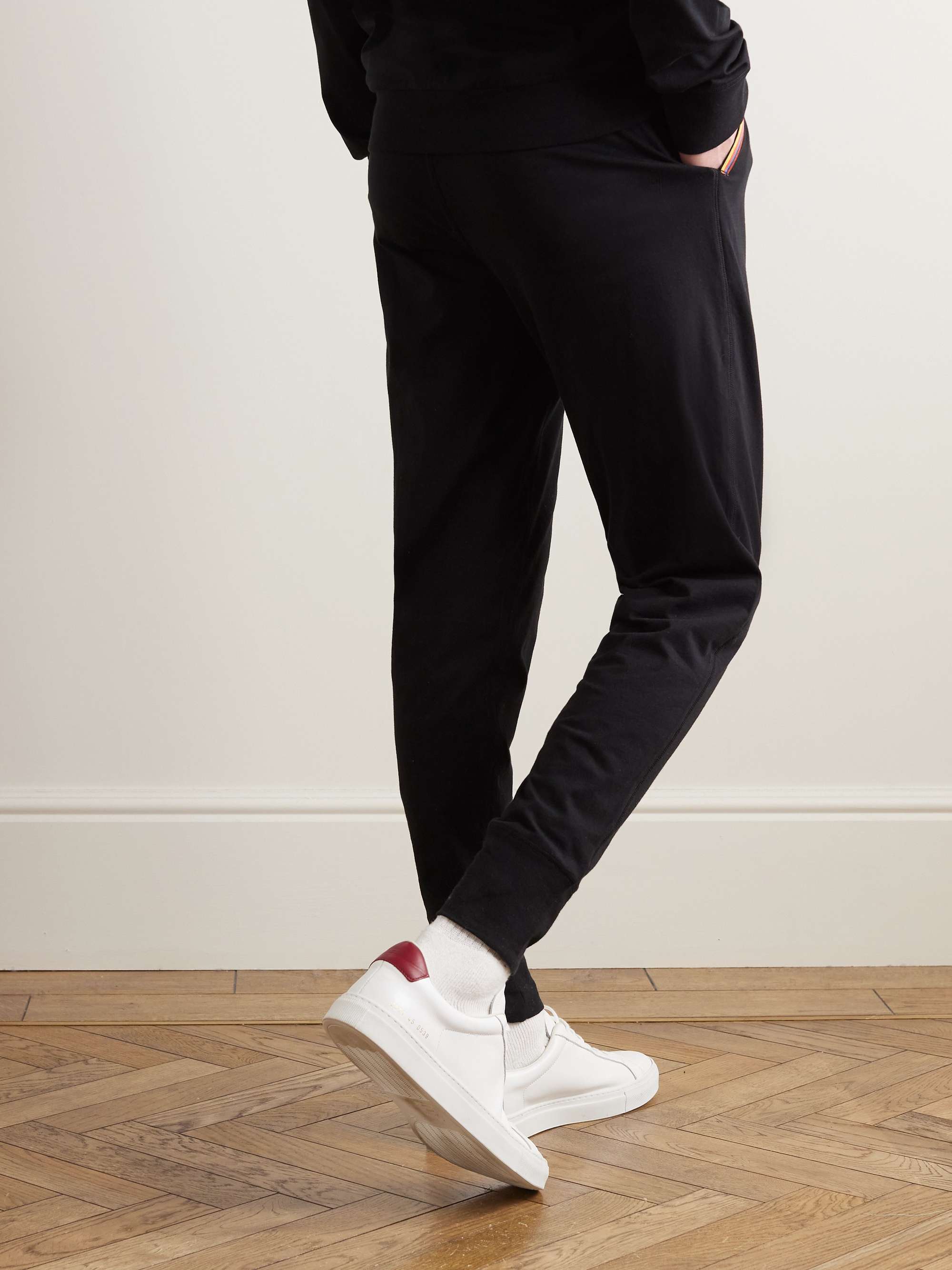 Grosgrain-Trimmed Cotton-Jersey Sweatpants view