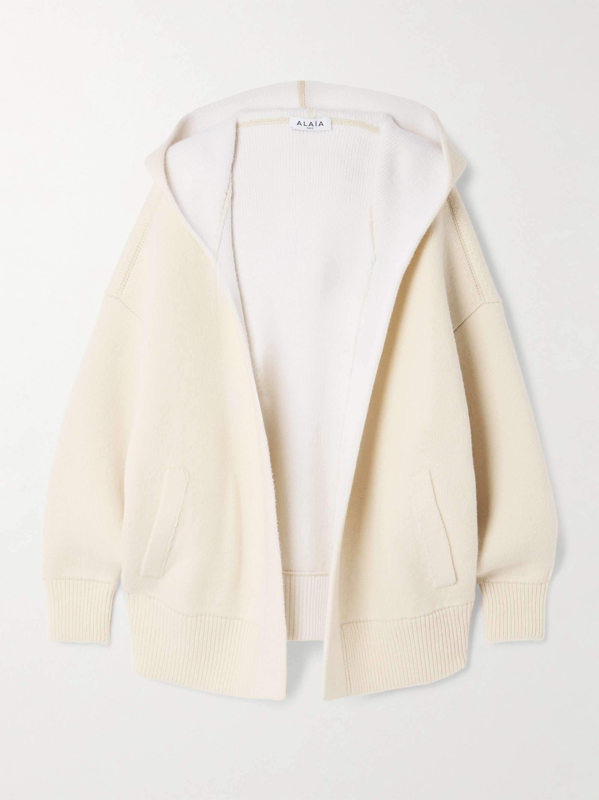 Oversized hooded wool-blend cardigan view