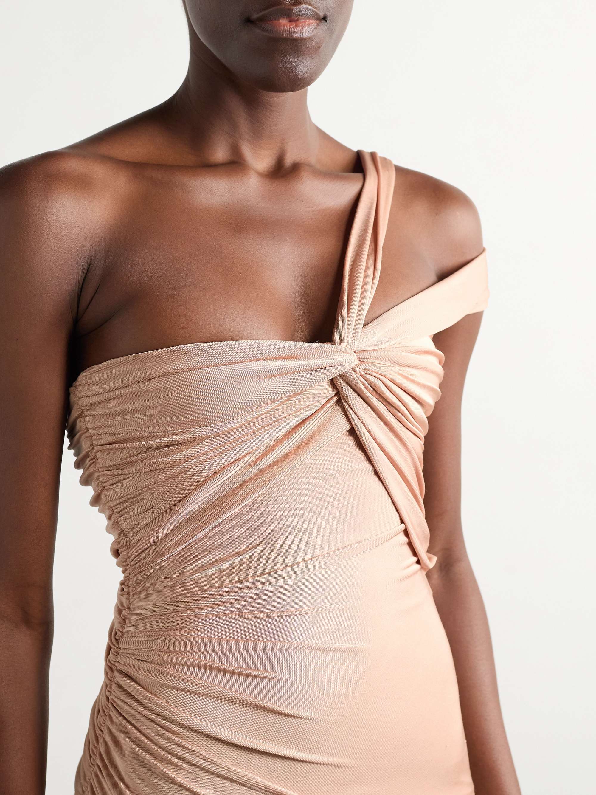 One-shoulder stretch-jersey maxi dress view