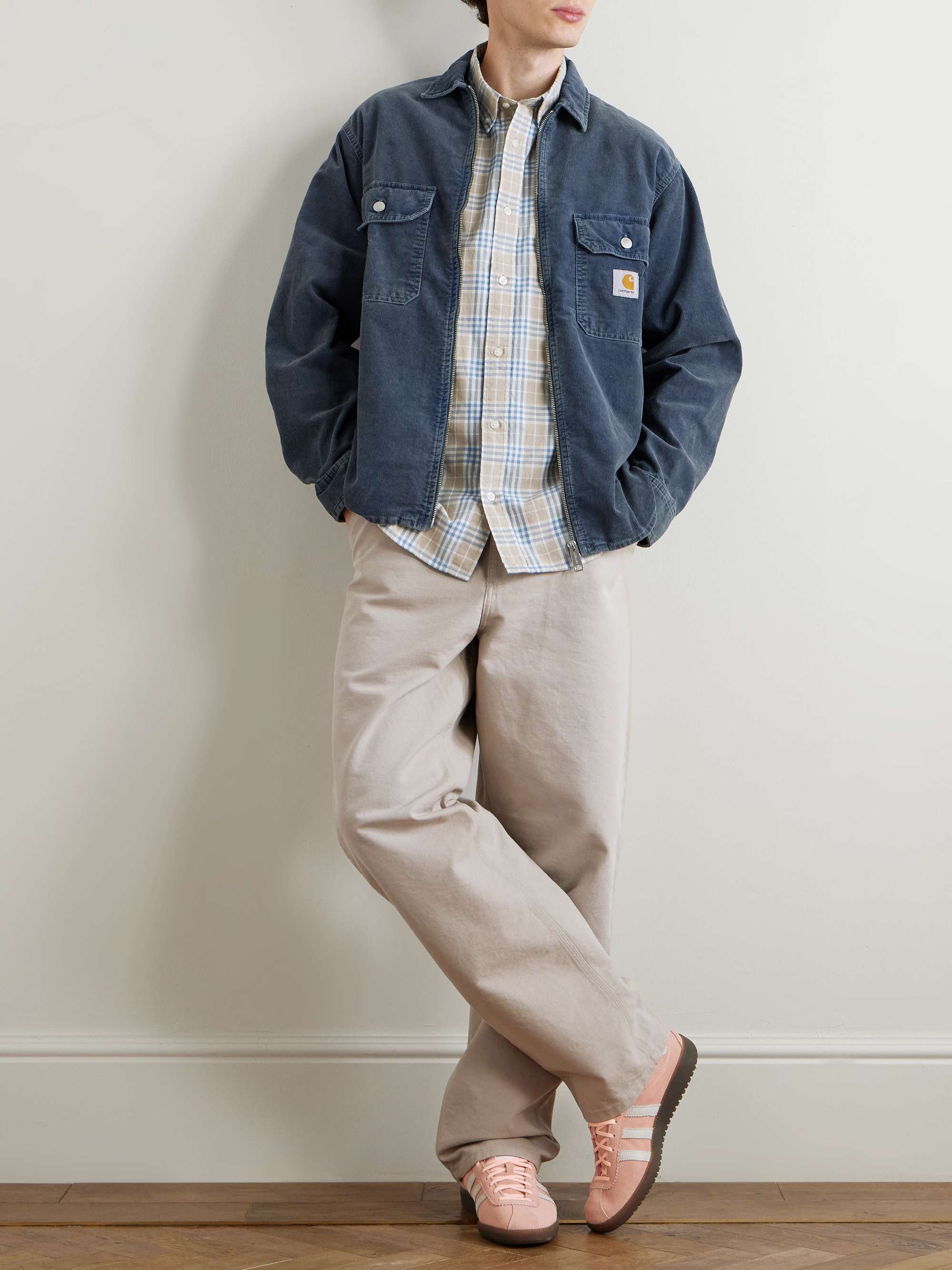 Single Knee Straight-Leg Cotton-Canvas Trousers view