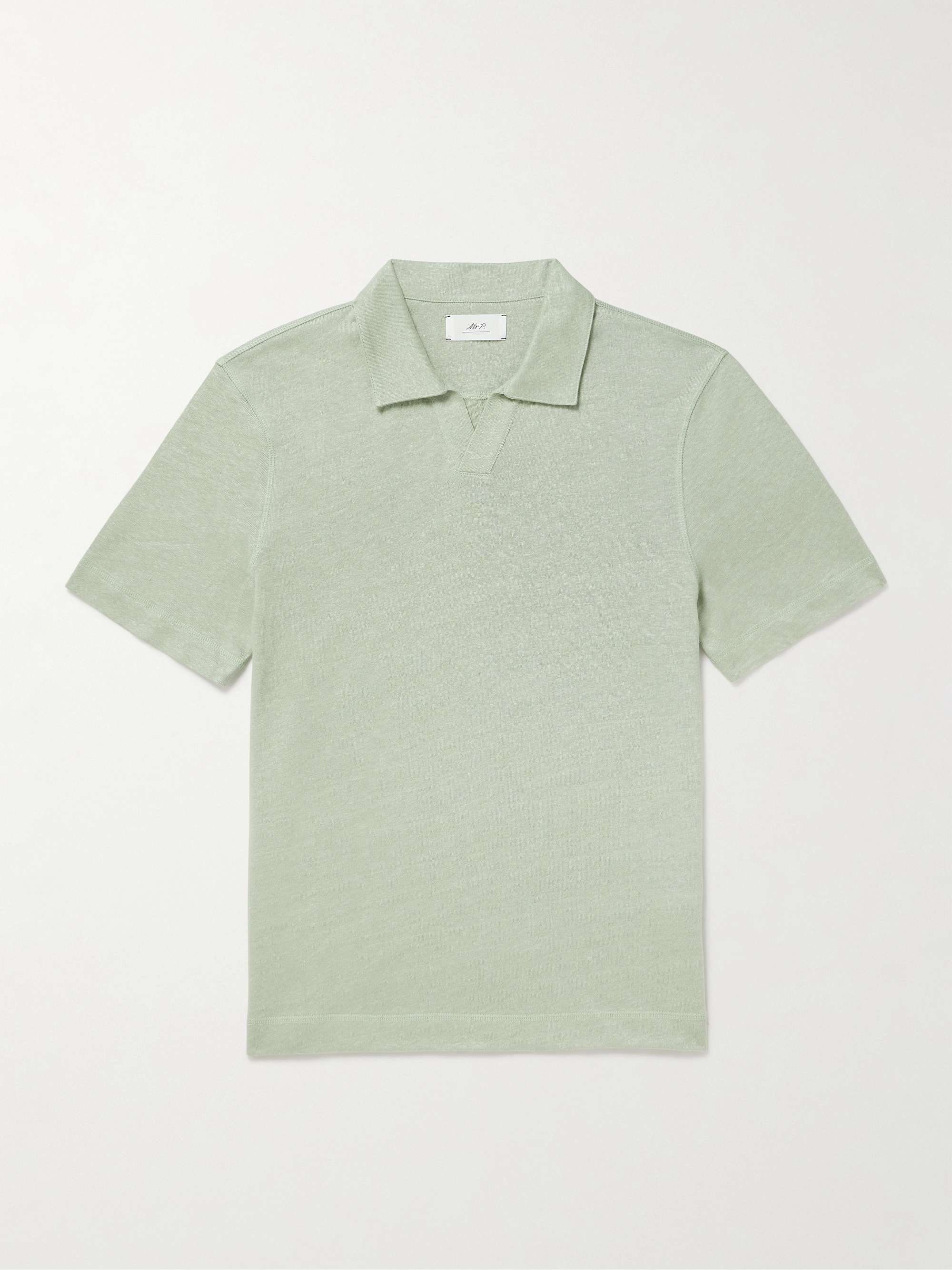 Linen and Organic Cotton-Blend Polo Shirt view