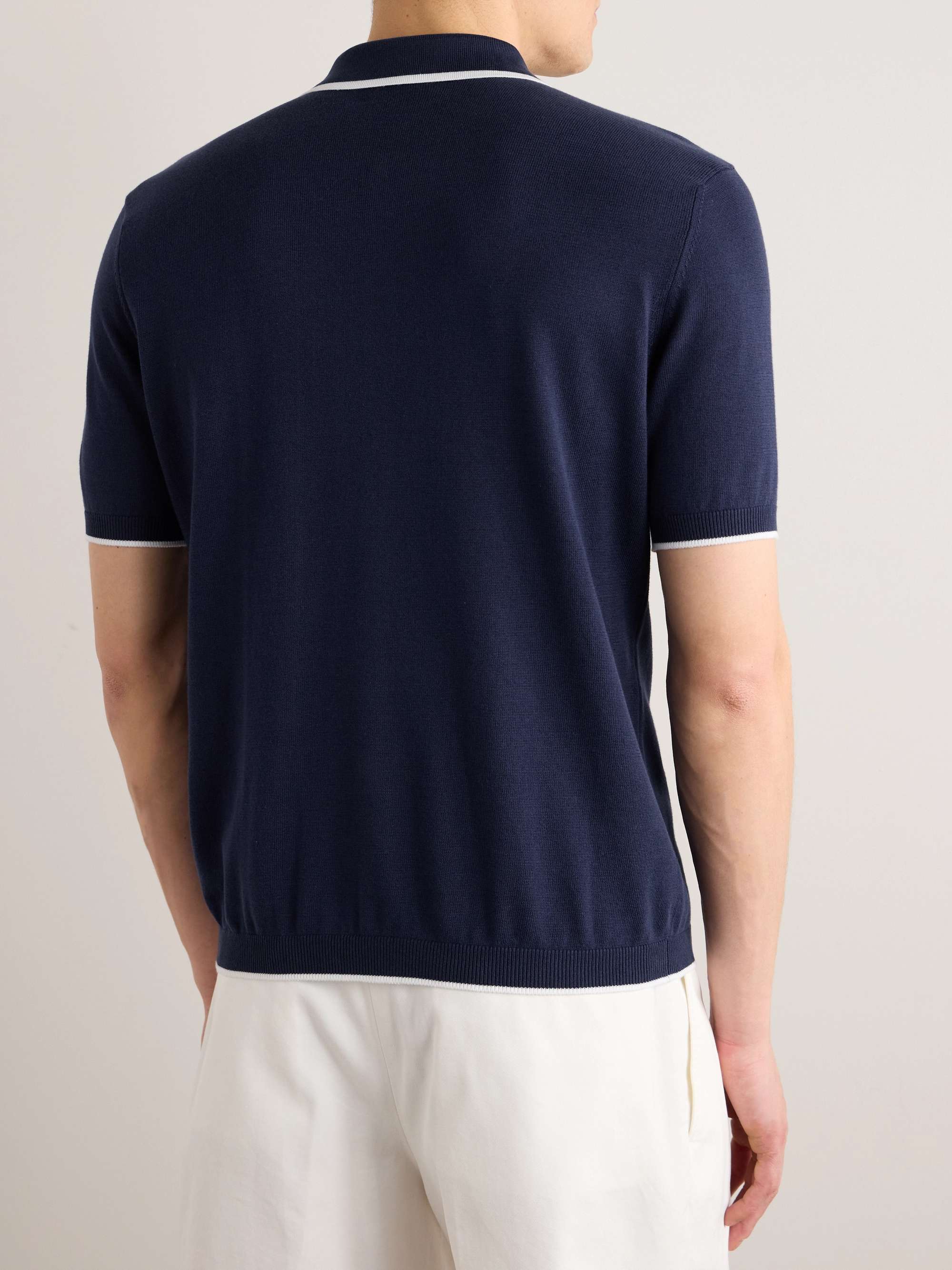 Slim-Fit Jacquard-Knit Cotton Shirt view