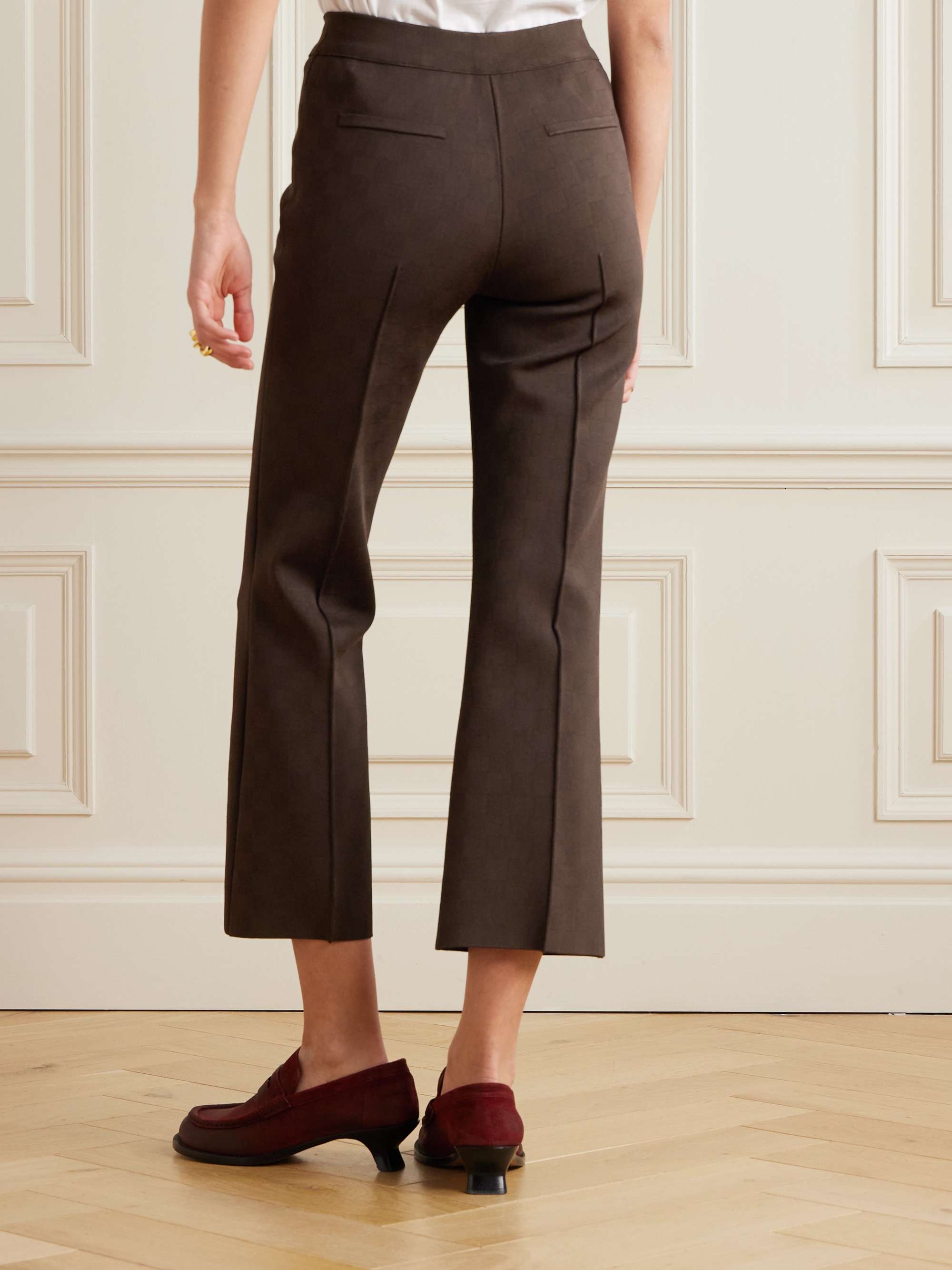NSFW checked jacquard-knit flared pants view