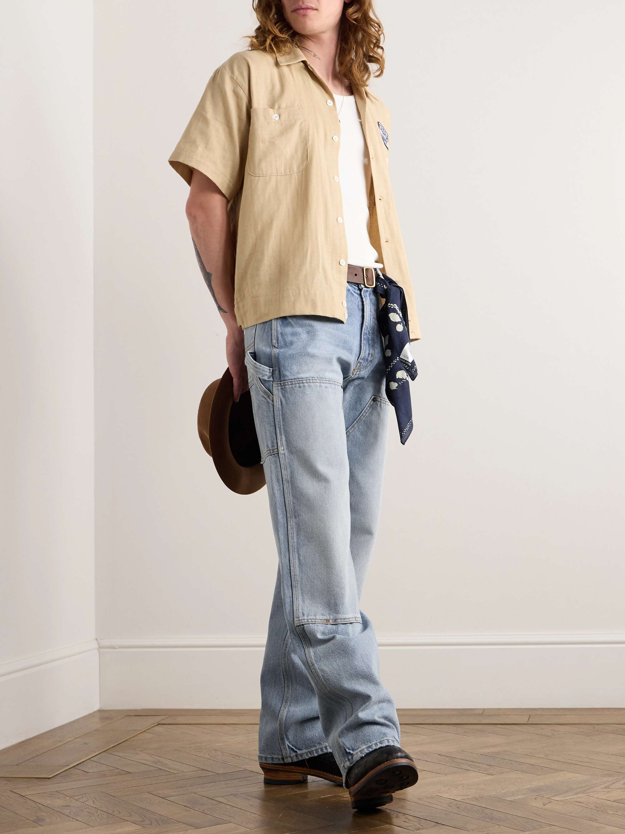 Double Knee Wide-Leg Jeans view
