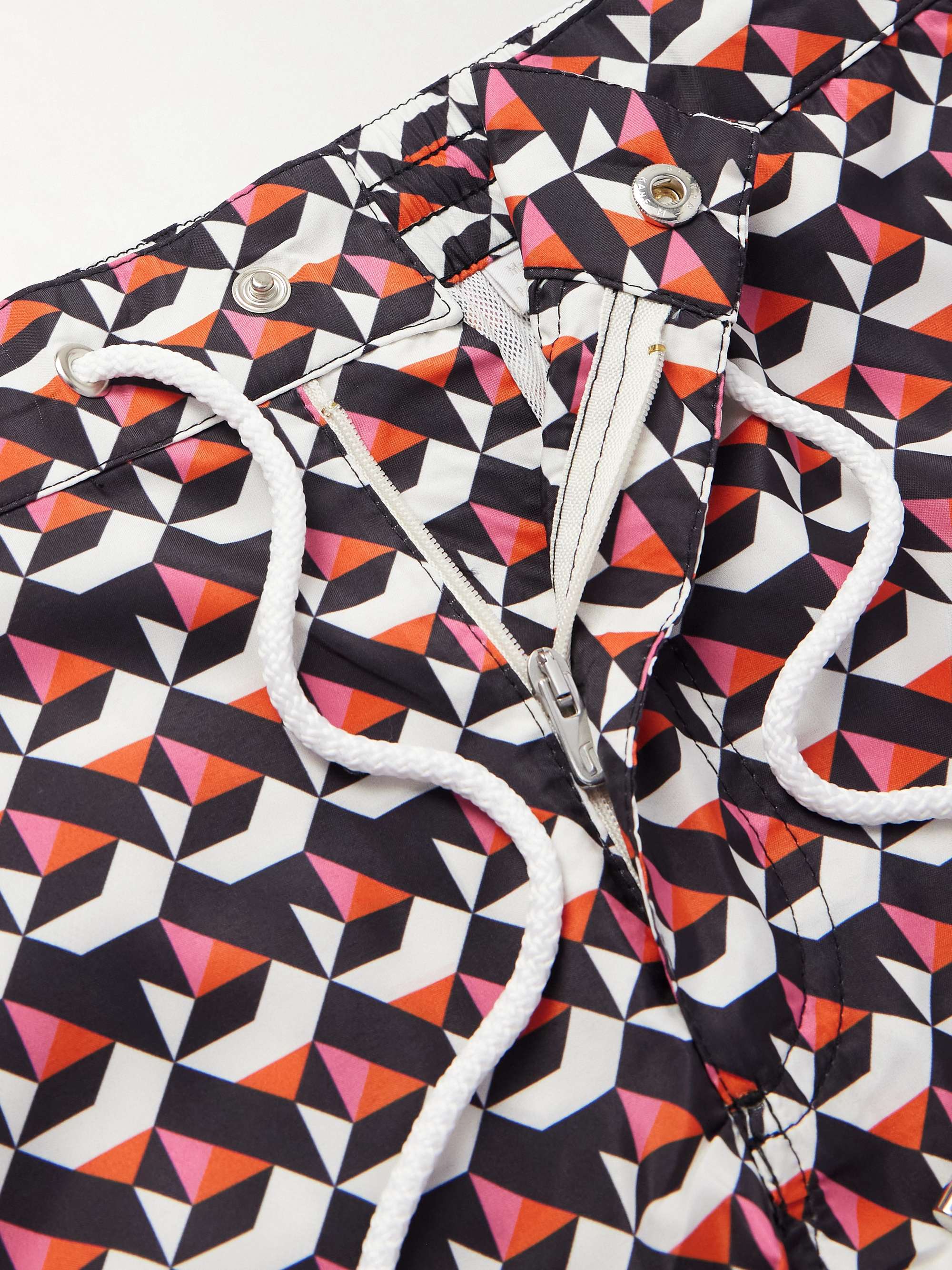 Straight-Leg Mid-Length Printed Recycled Swim Shorts view