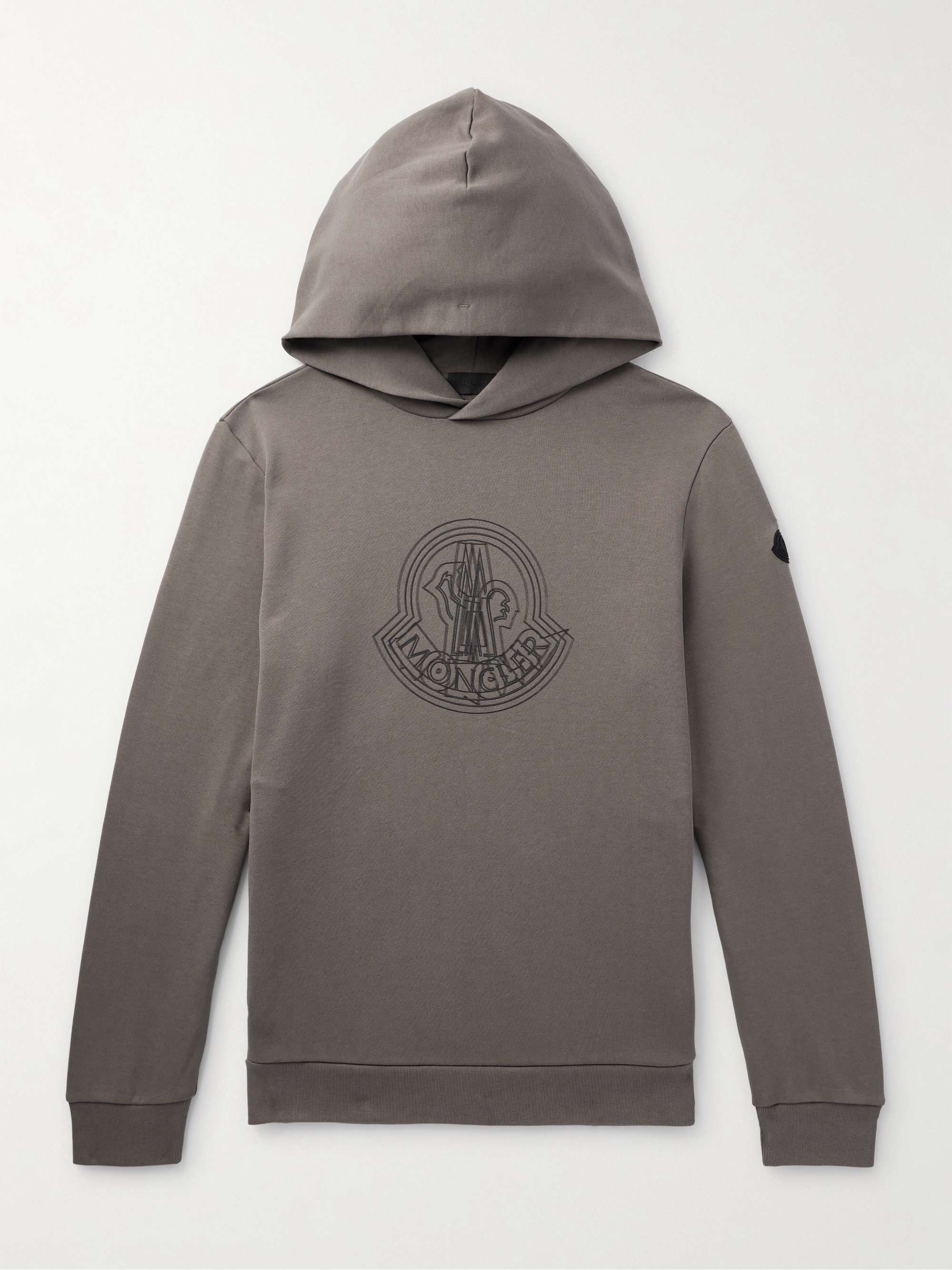 Logo-Appliquéd Printed Cotton-Jersey Hoodie view