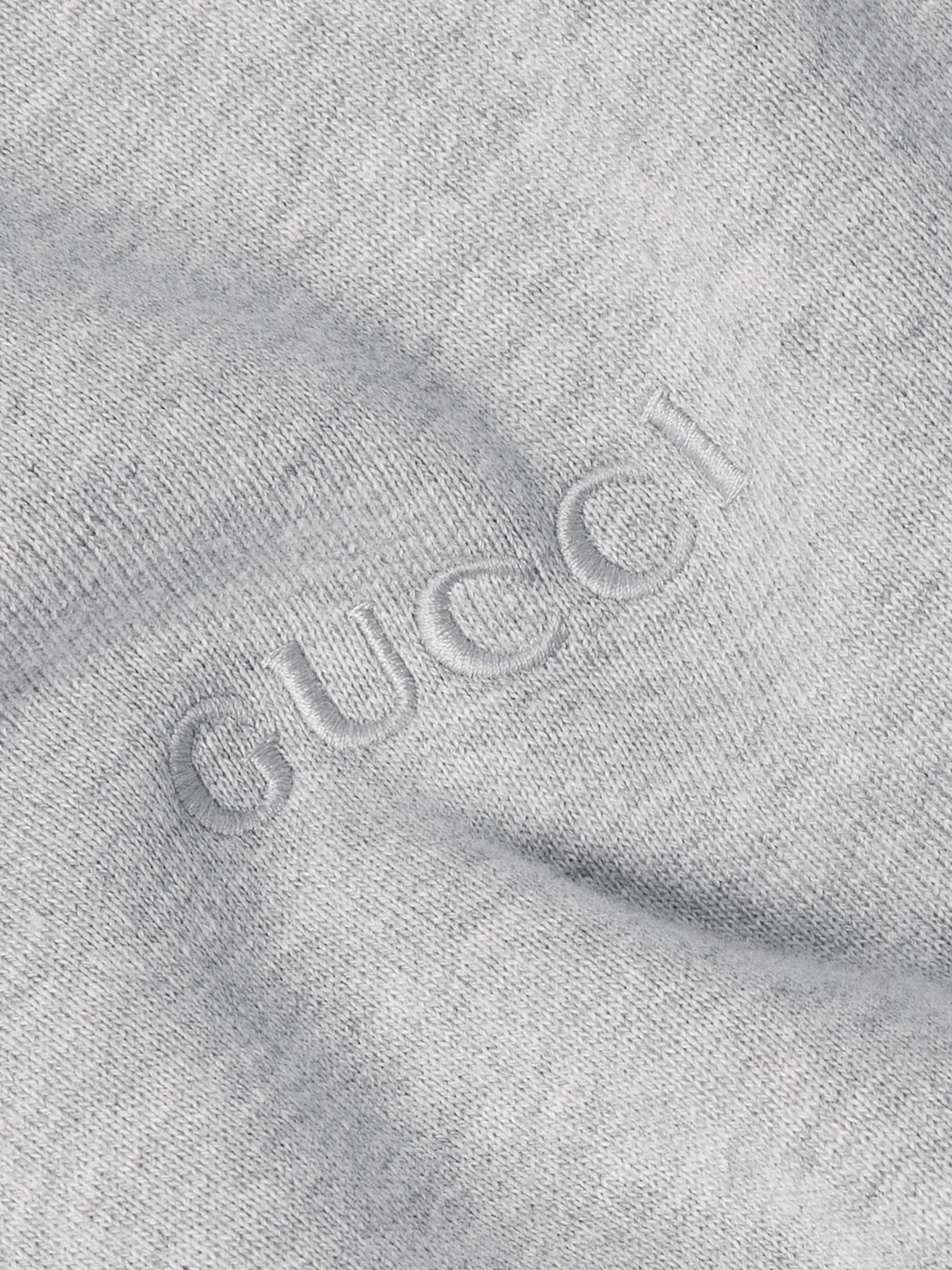 Logo-Embroidered Webbing-Trimmed Cotton-Jersey Hoodie view