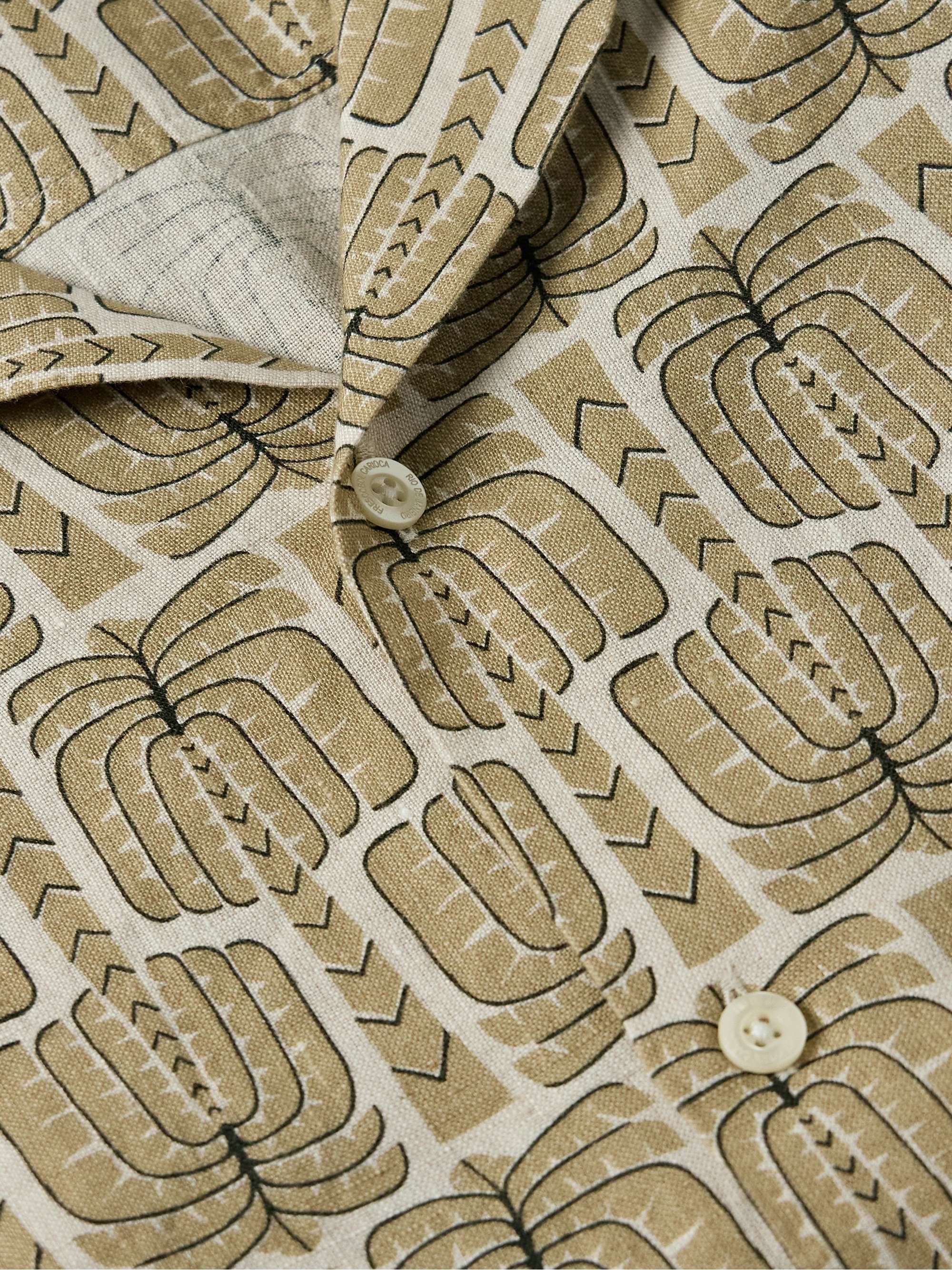 Roberto Palmeira Camp-Collar Printed Linen Shirt view