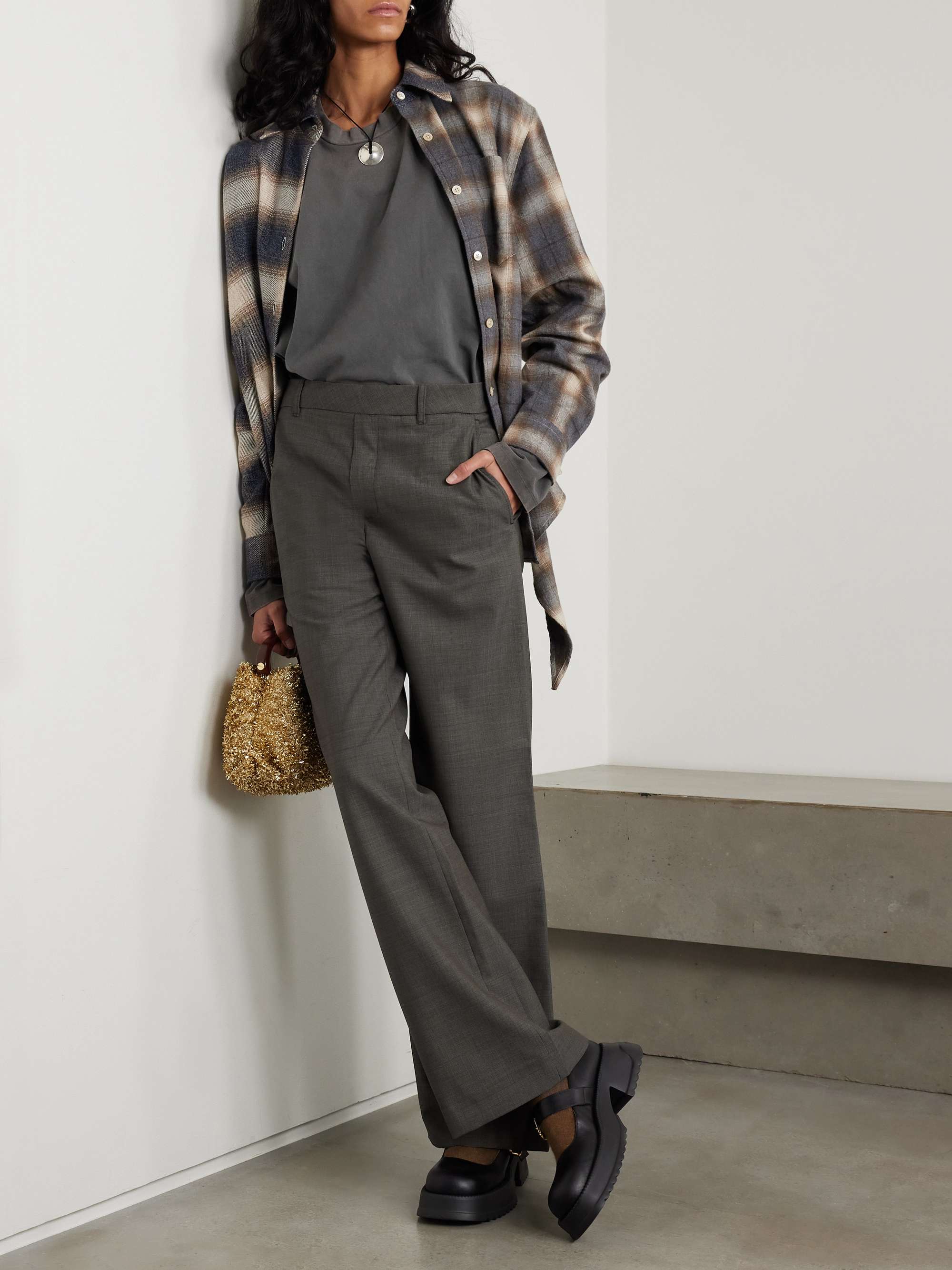 Unveil wool wide-leg pants view