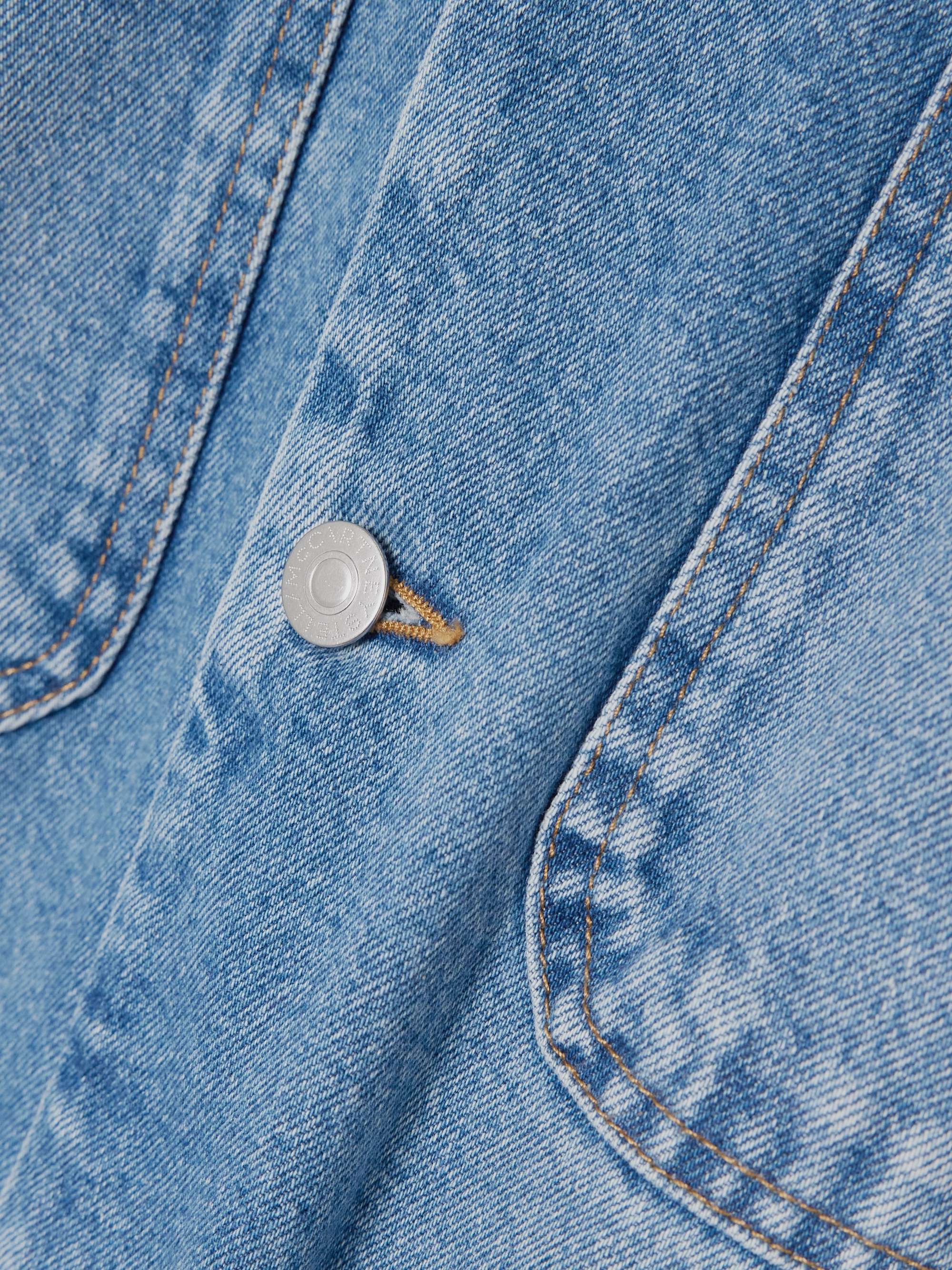 Corduroy-trimmed denim dress view