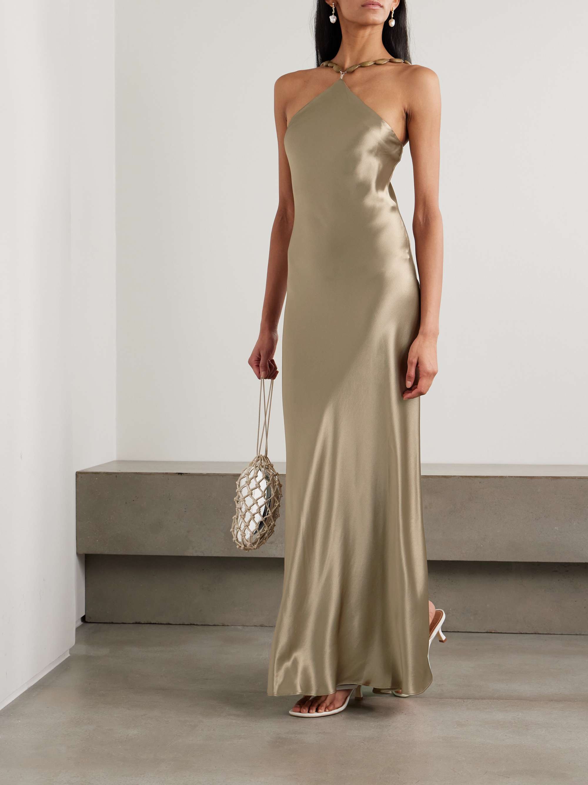 Cadence embellished satin maxi dress view