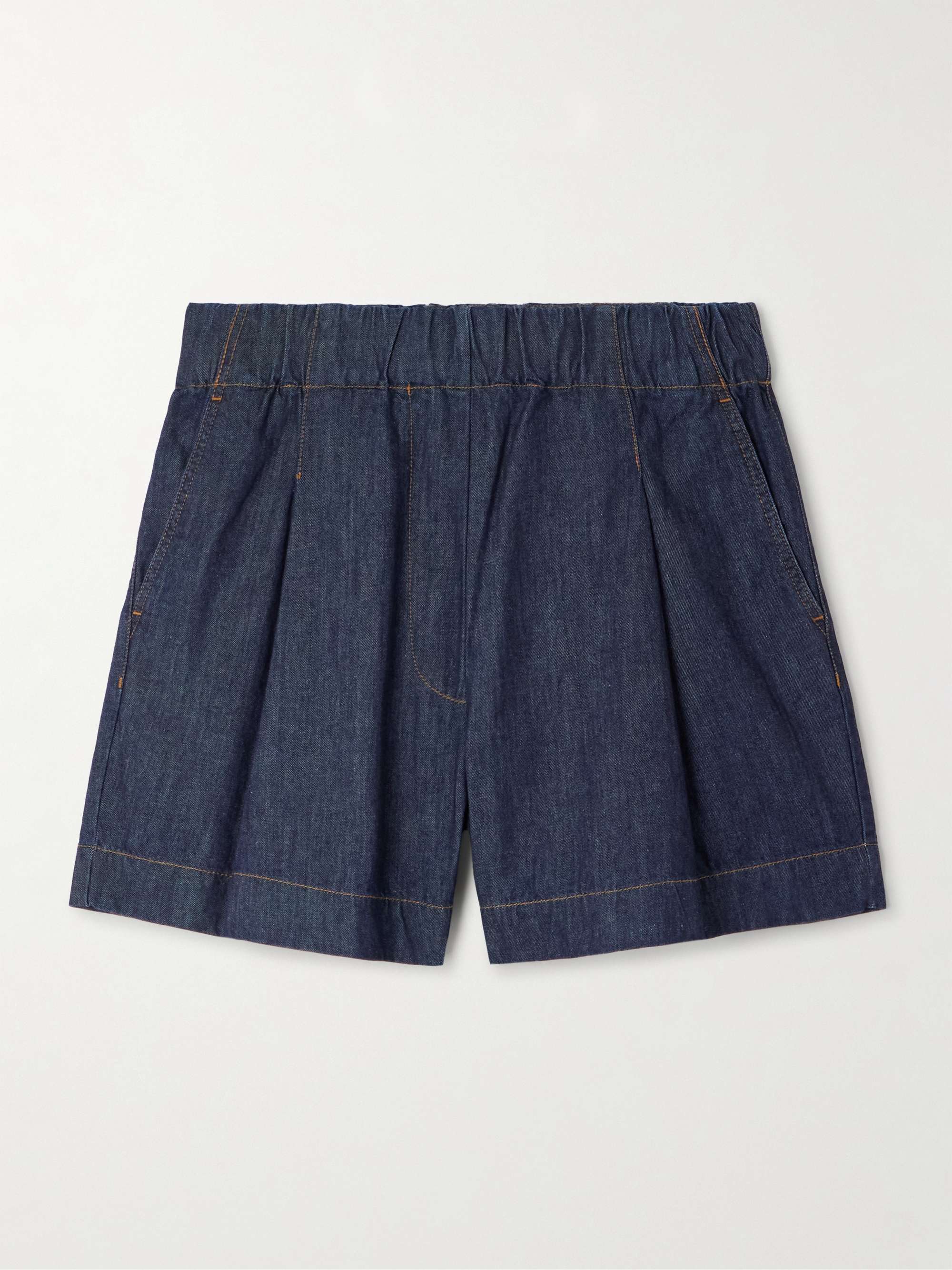Pila pleated denim shorts view