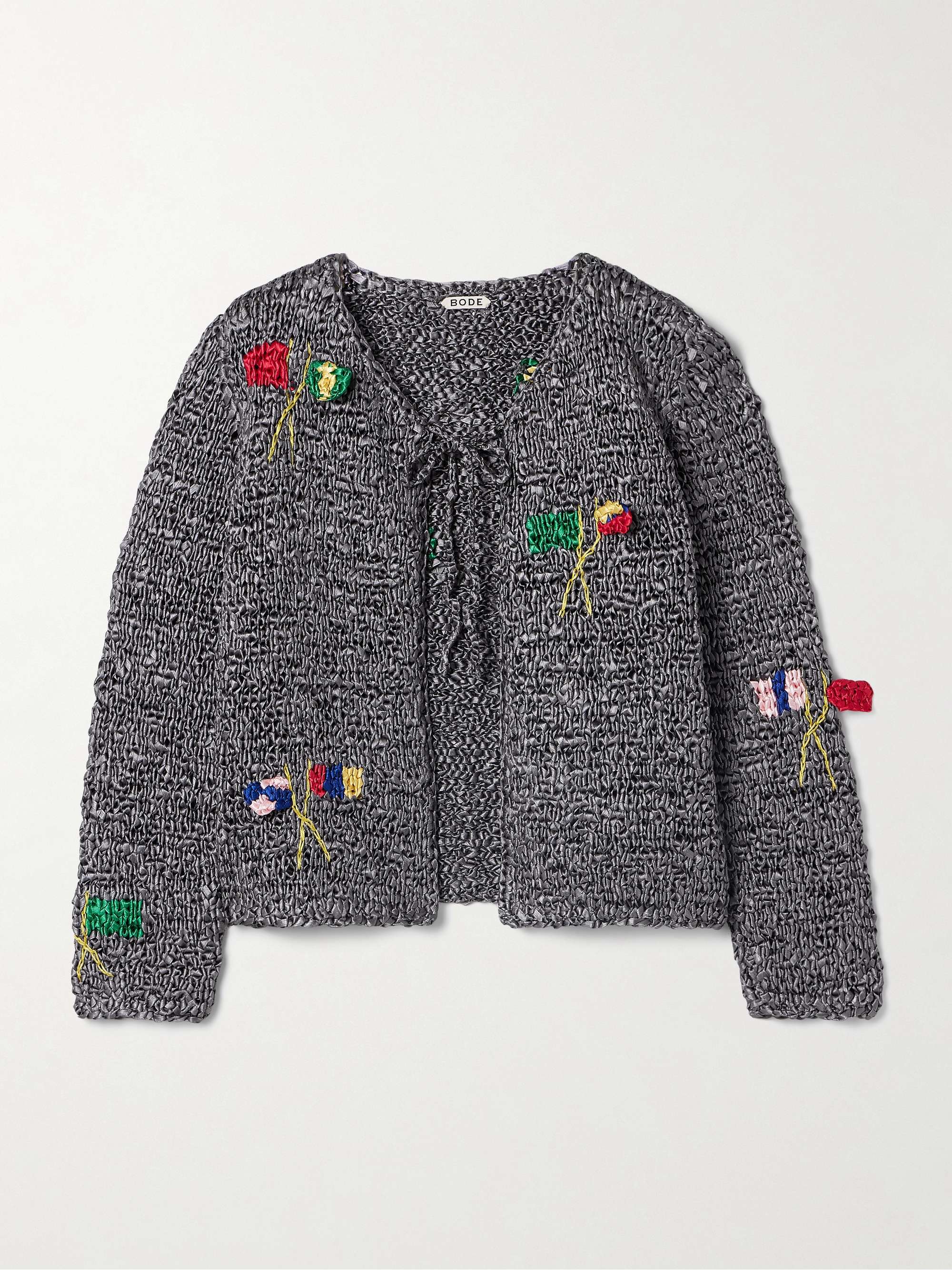 Promenade crocheted satin cardigan view