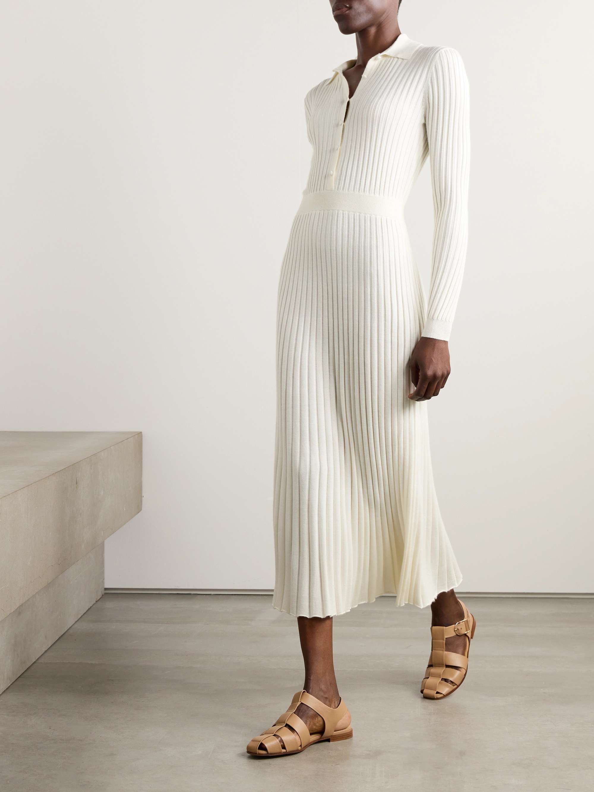 Ardor ribbed cashmere and silk-blend midi dress view