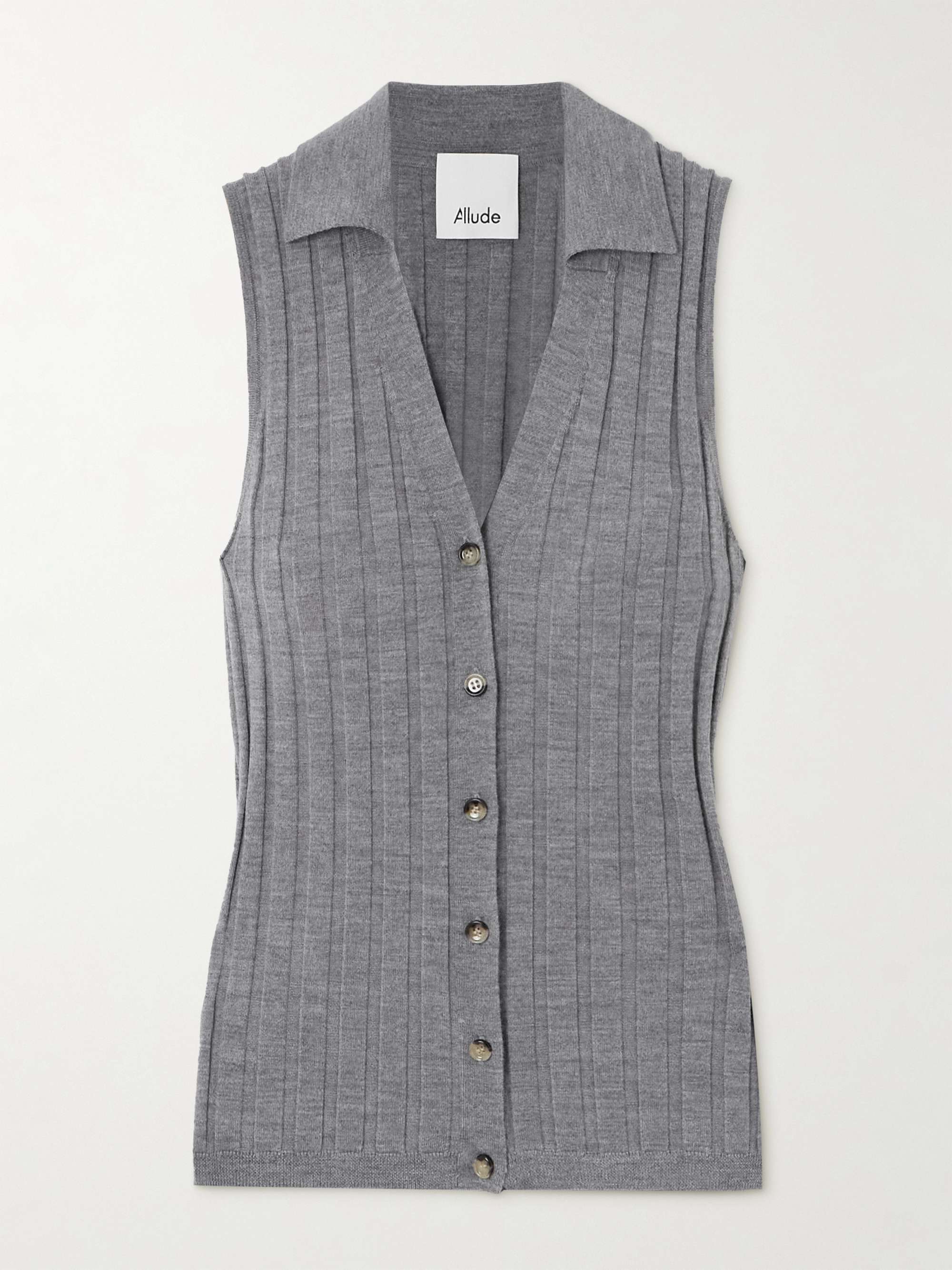 Ribbed wool vest view