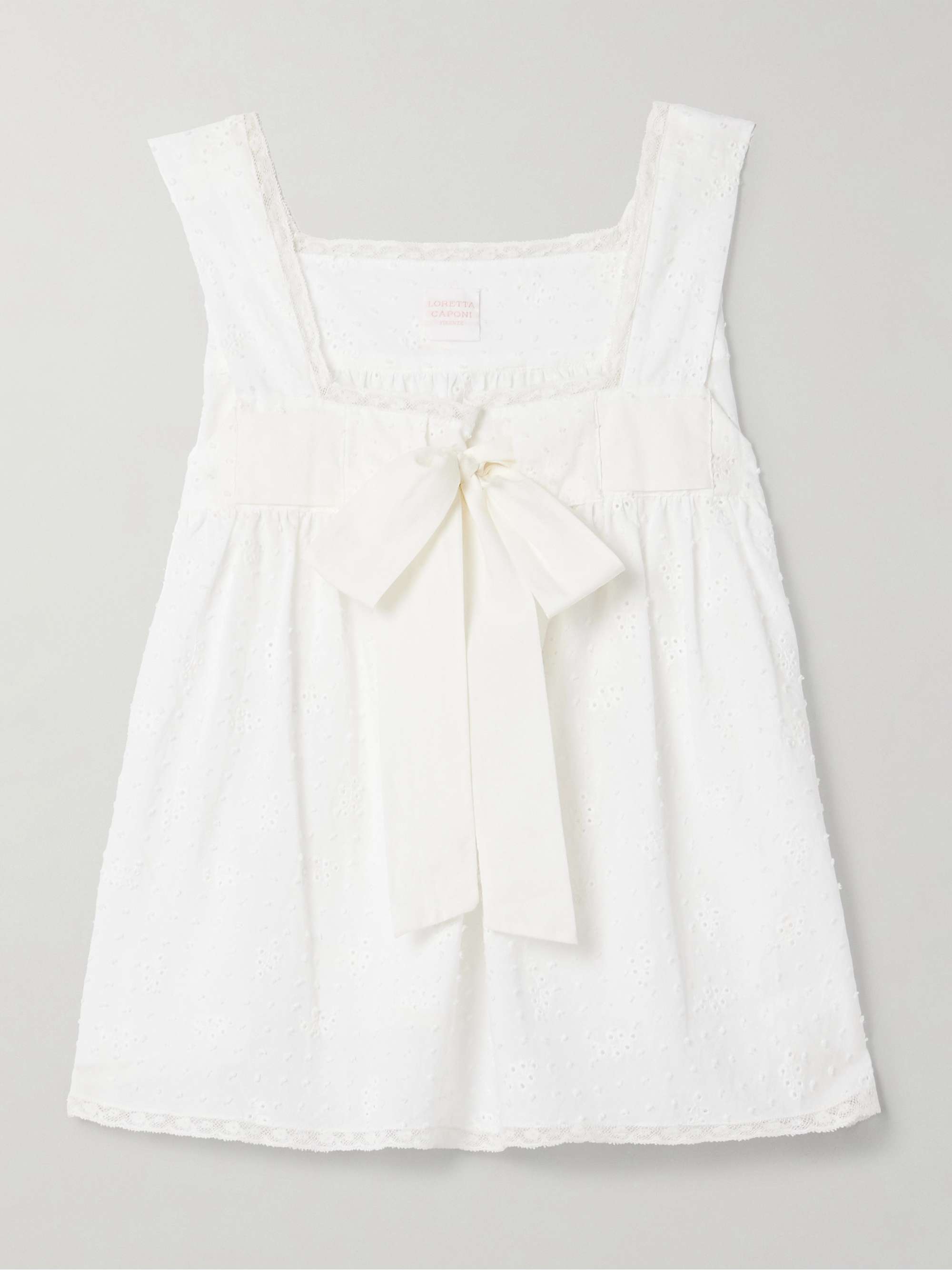 Suvereto lace-trimmed Swiss-dot and broderie anglaise cotton-voile tank view