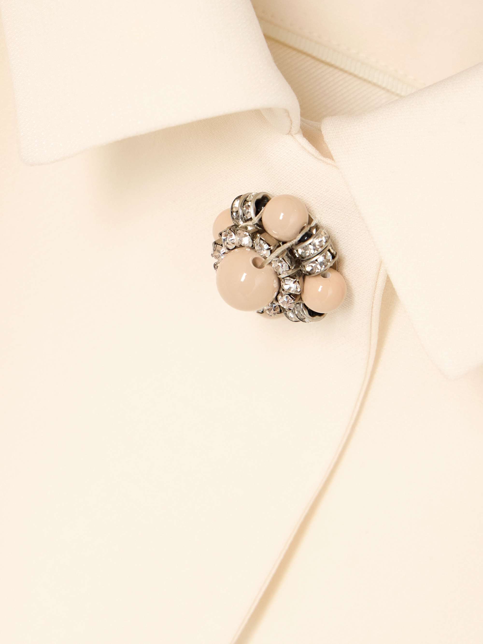 Cropped embellished wool and silk-blend crepe jacket view