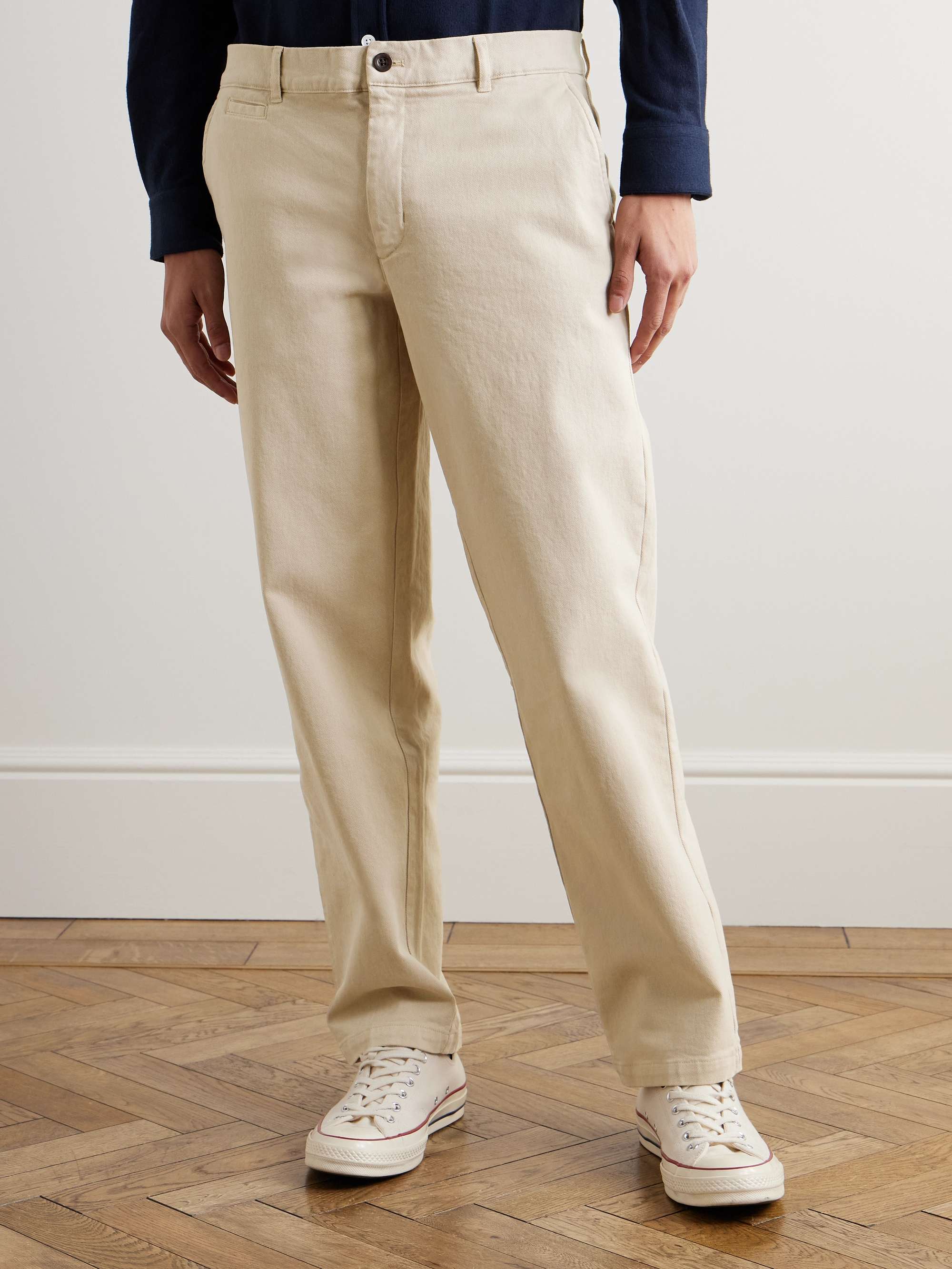 Labura Straight-Leg Cotton-Blend Twill Trousers view