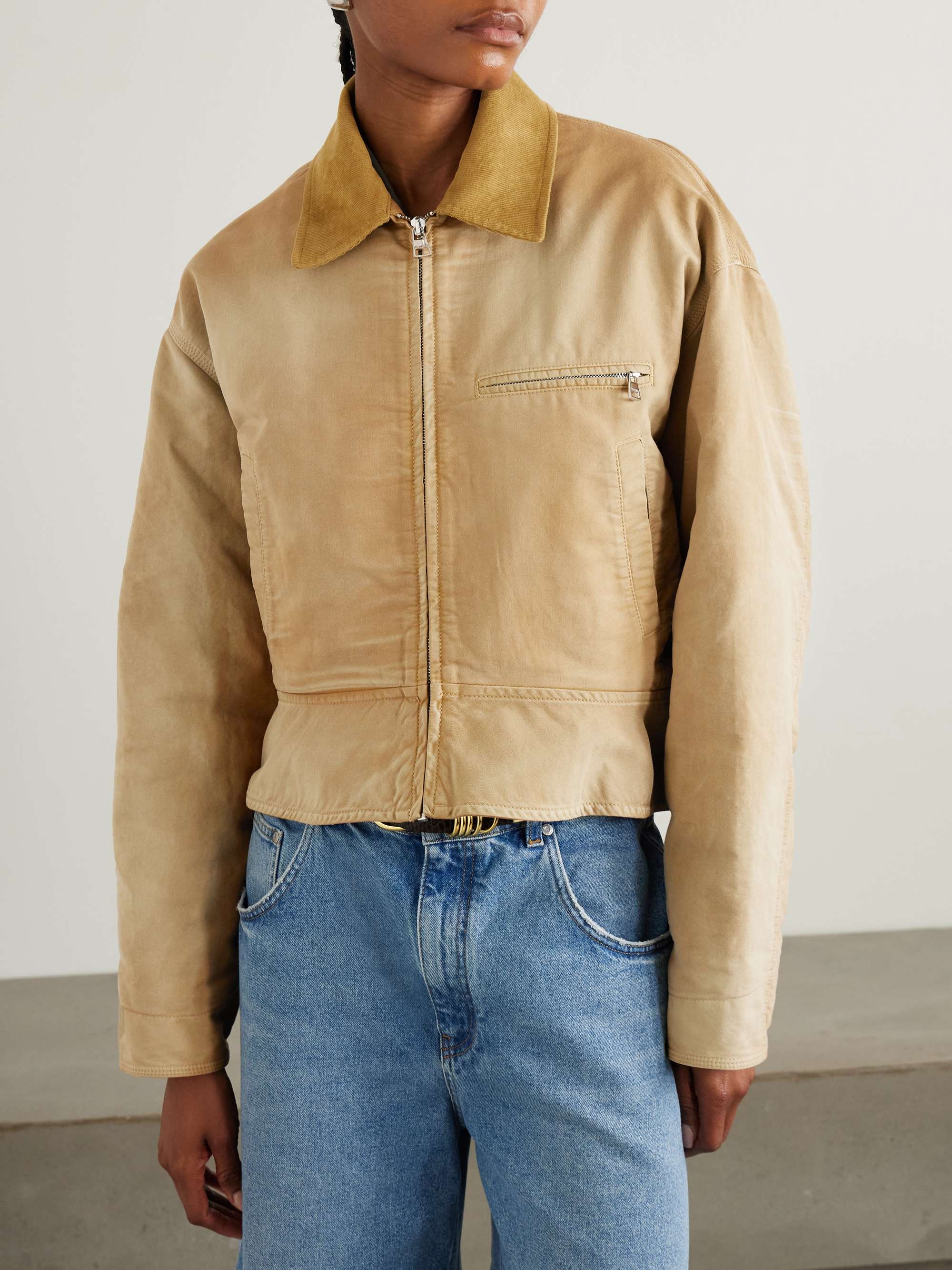 Corduroy-trimmed cotton-canvas jacket view