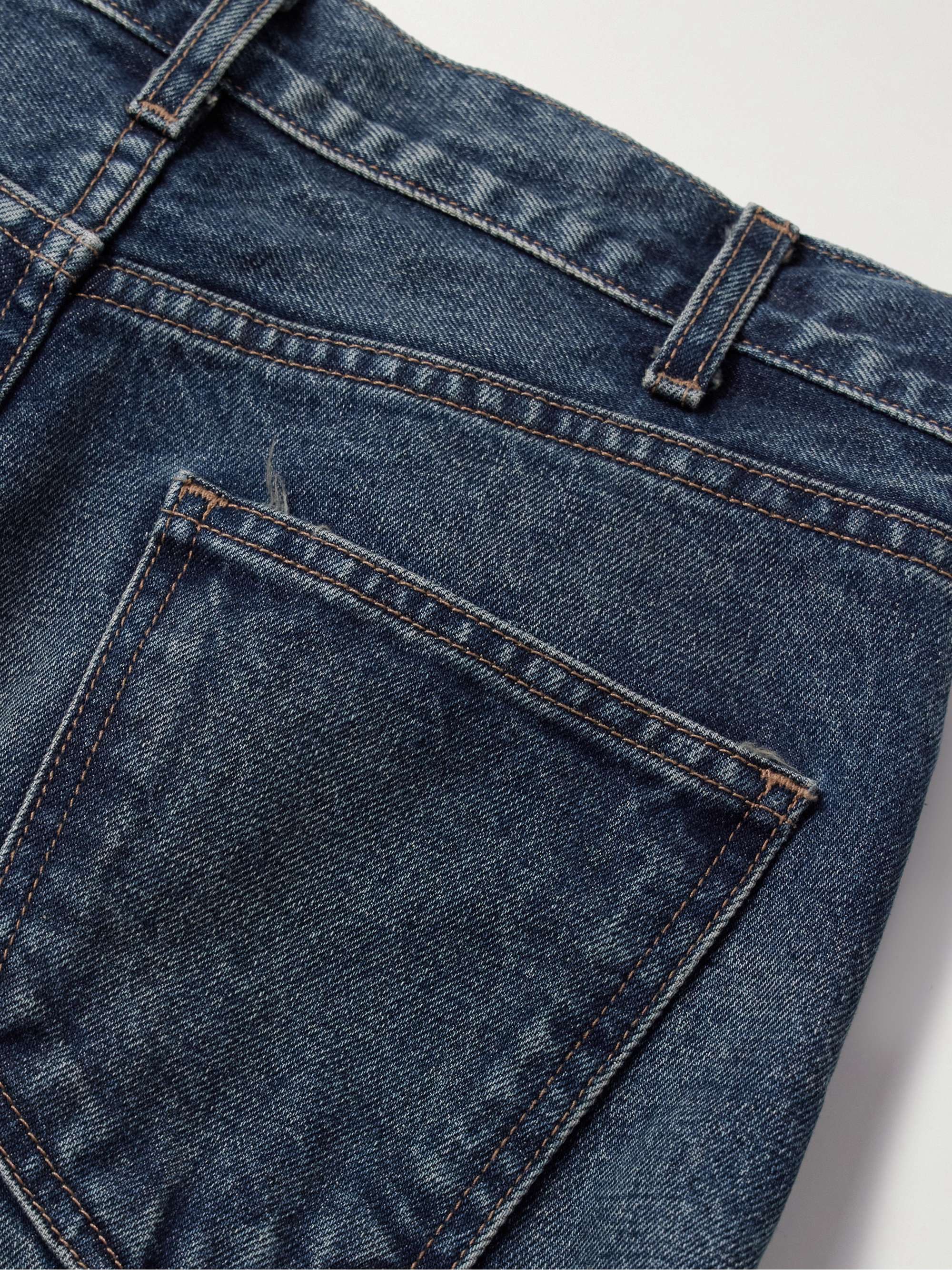 Calla distressed mid-rise straight-leg jeans view