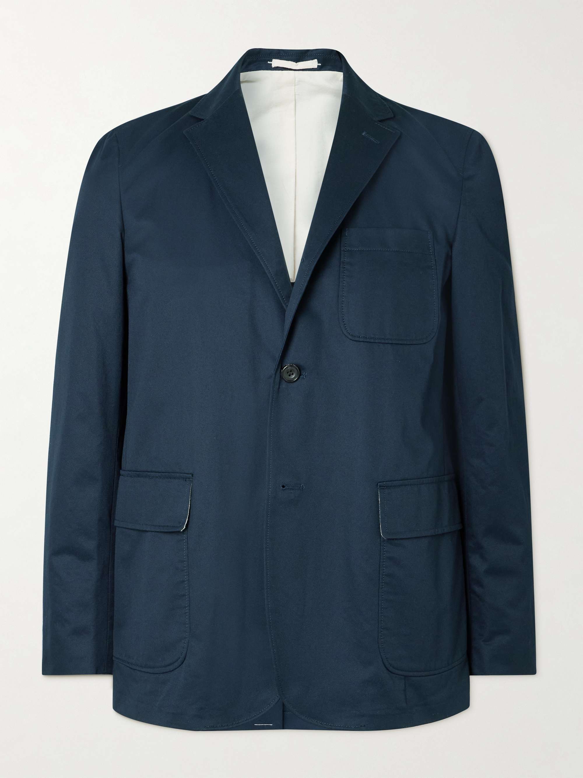 Unstructured Cotton-Twill Blazer view