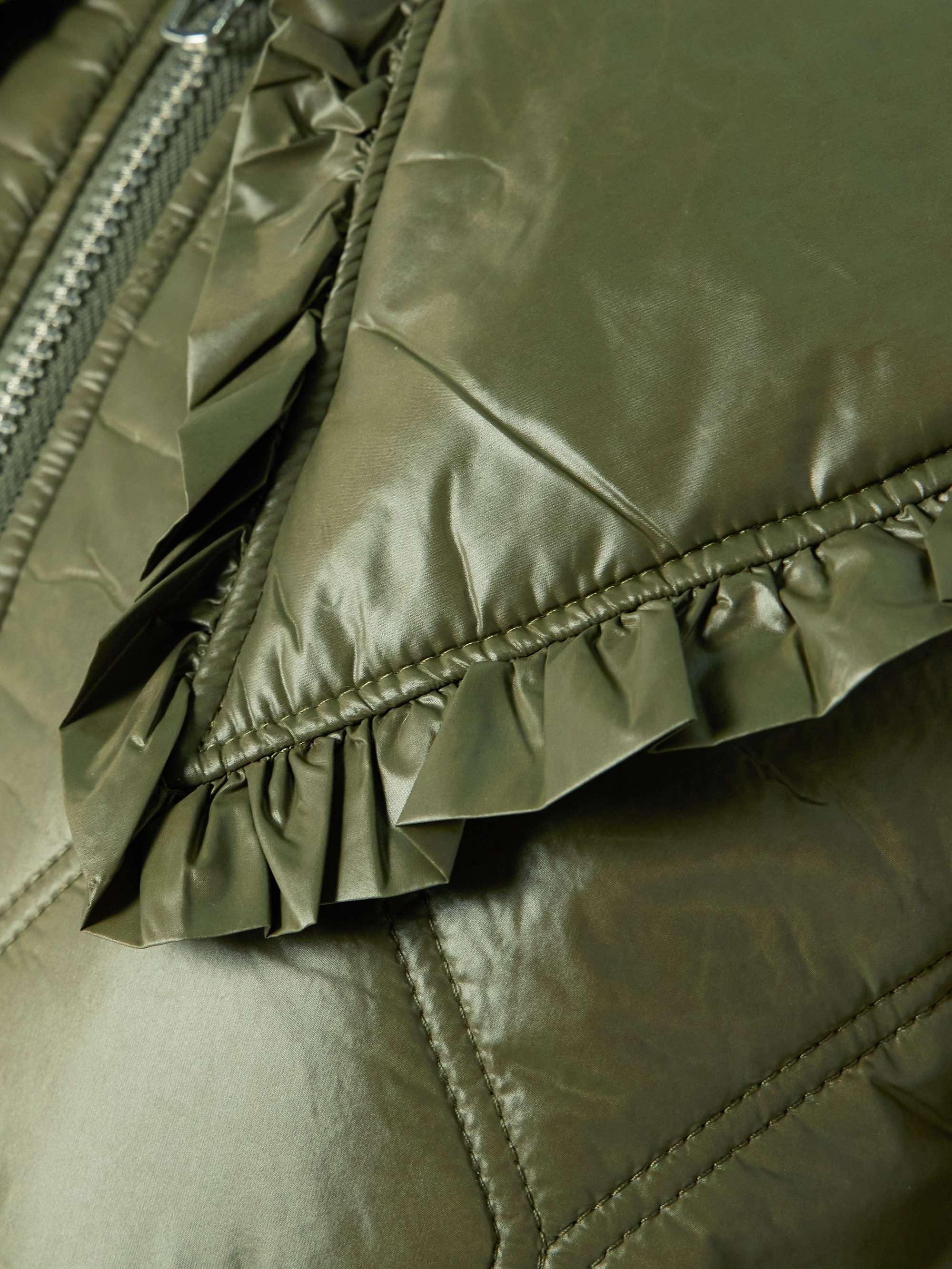 Ruffled quilted padded recycled-shell jacket view