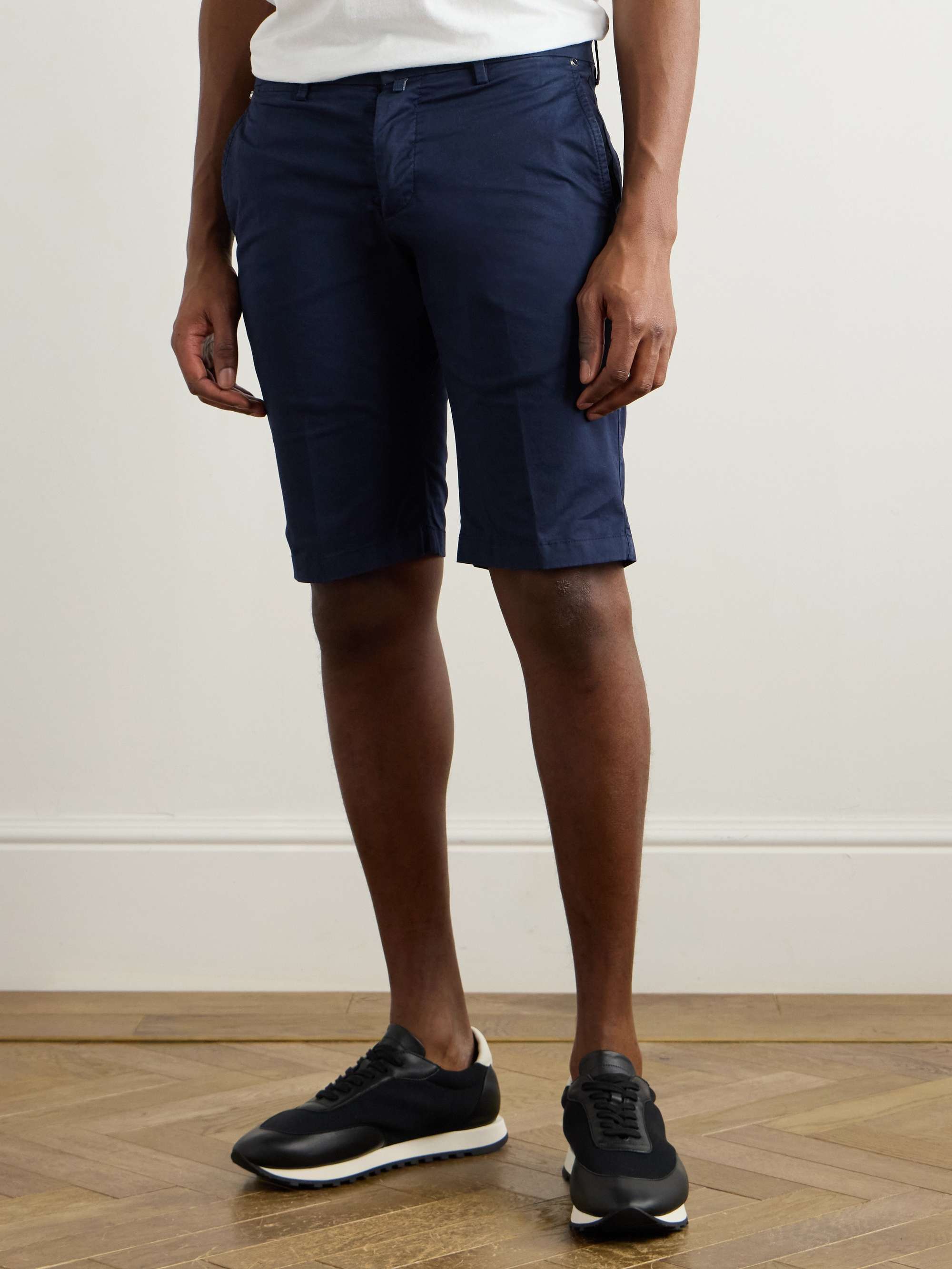 Straight-Leg Stretch-Cotton Shorts view