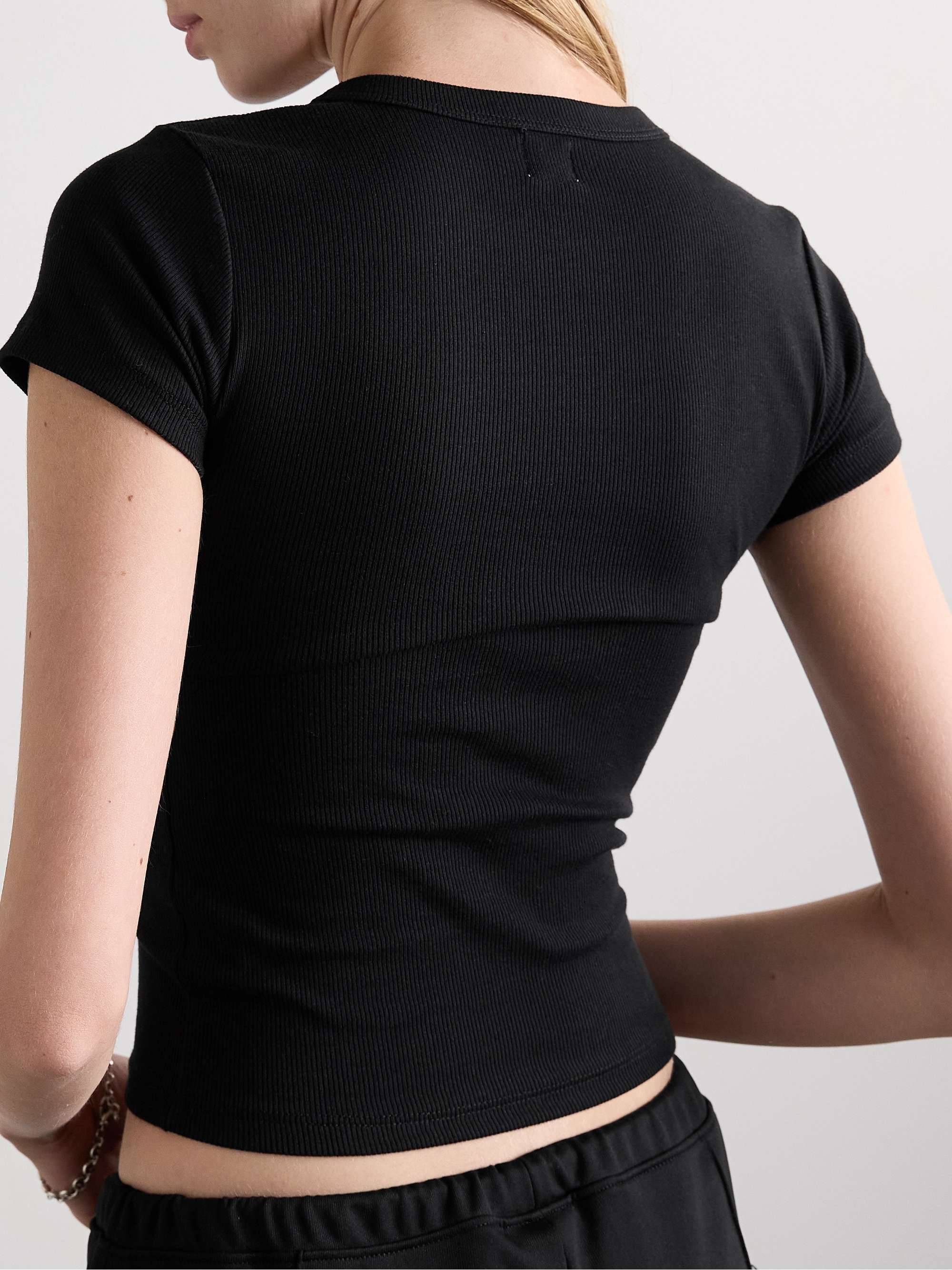 Kelly ribbed cotton-blend jersey T-shirt view