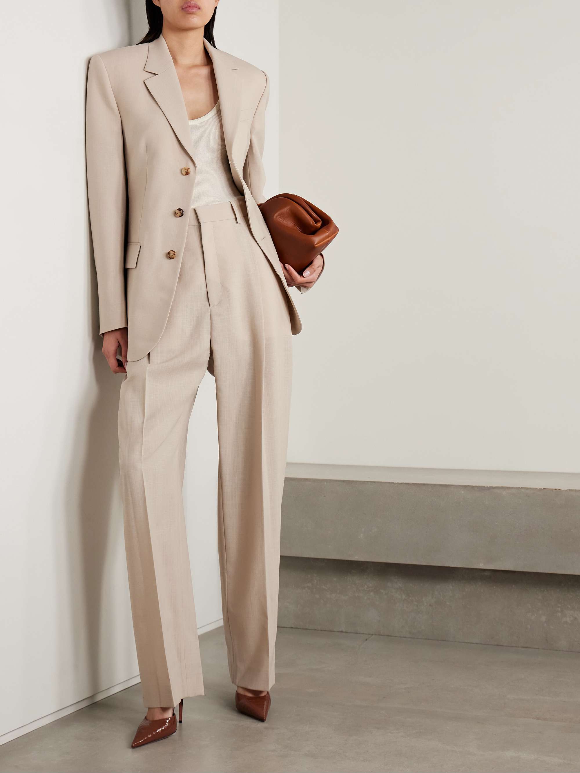 Wool-crepe blazer view