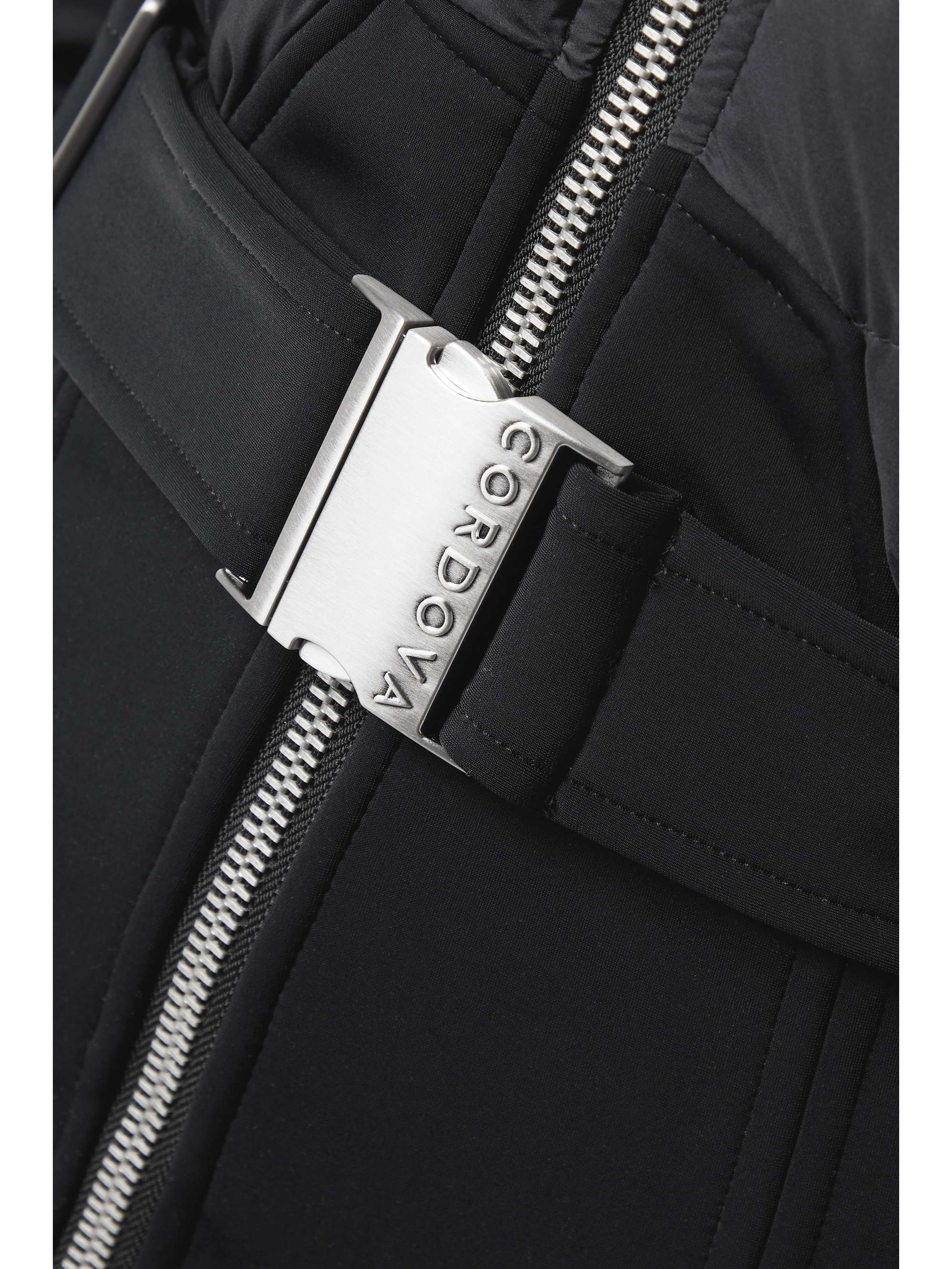 Ajax belted hooded quilted down ski suit view