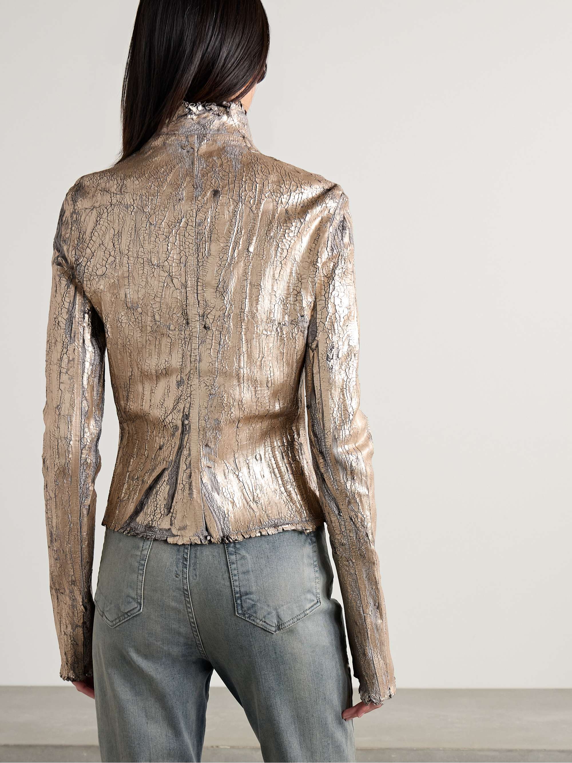 Gary coated leather-blend biker jacket view