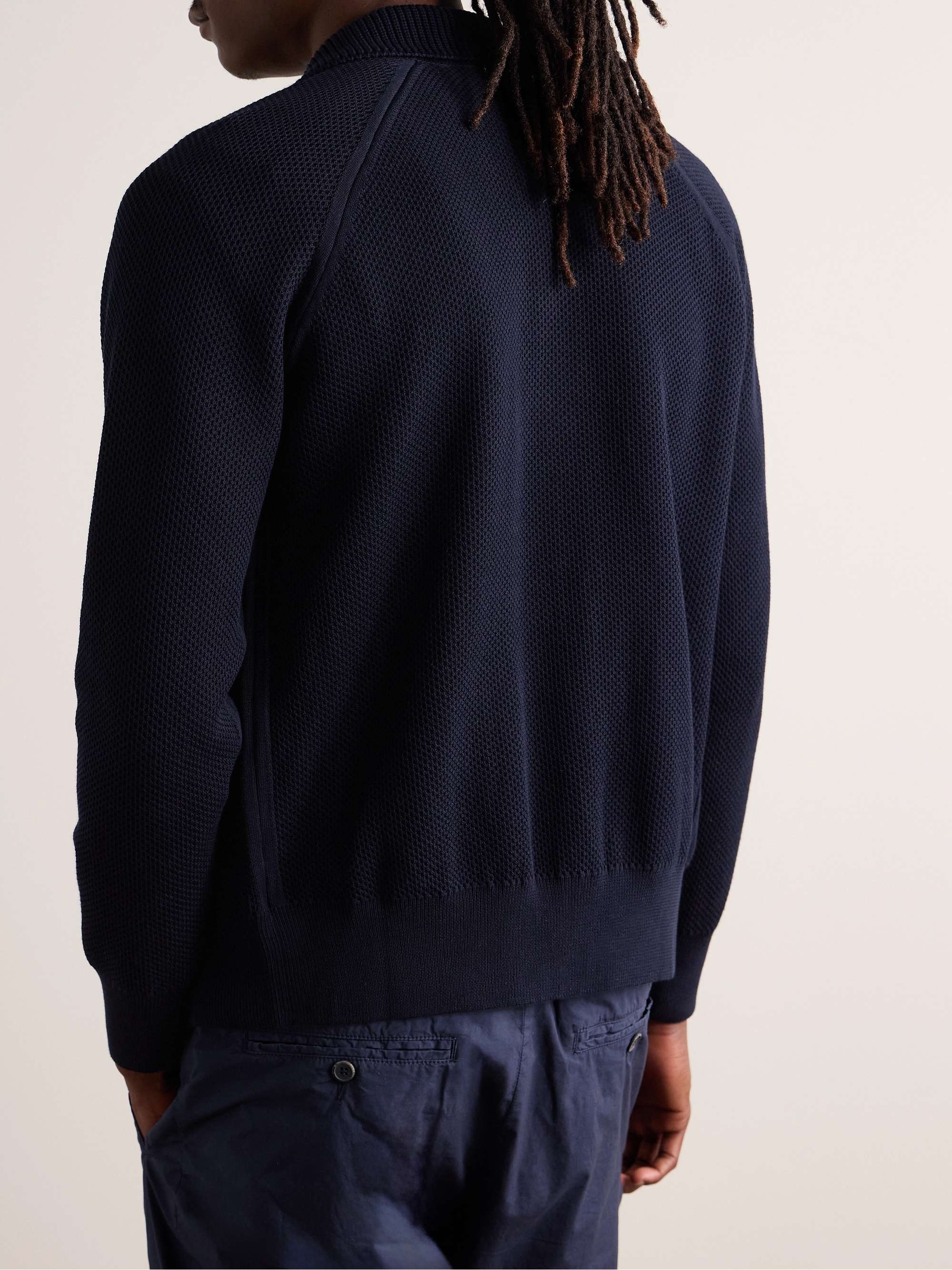 Honeycomb-Knit Cotton Overshirt view
