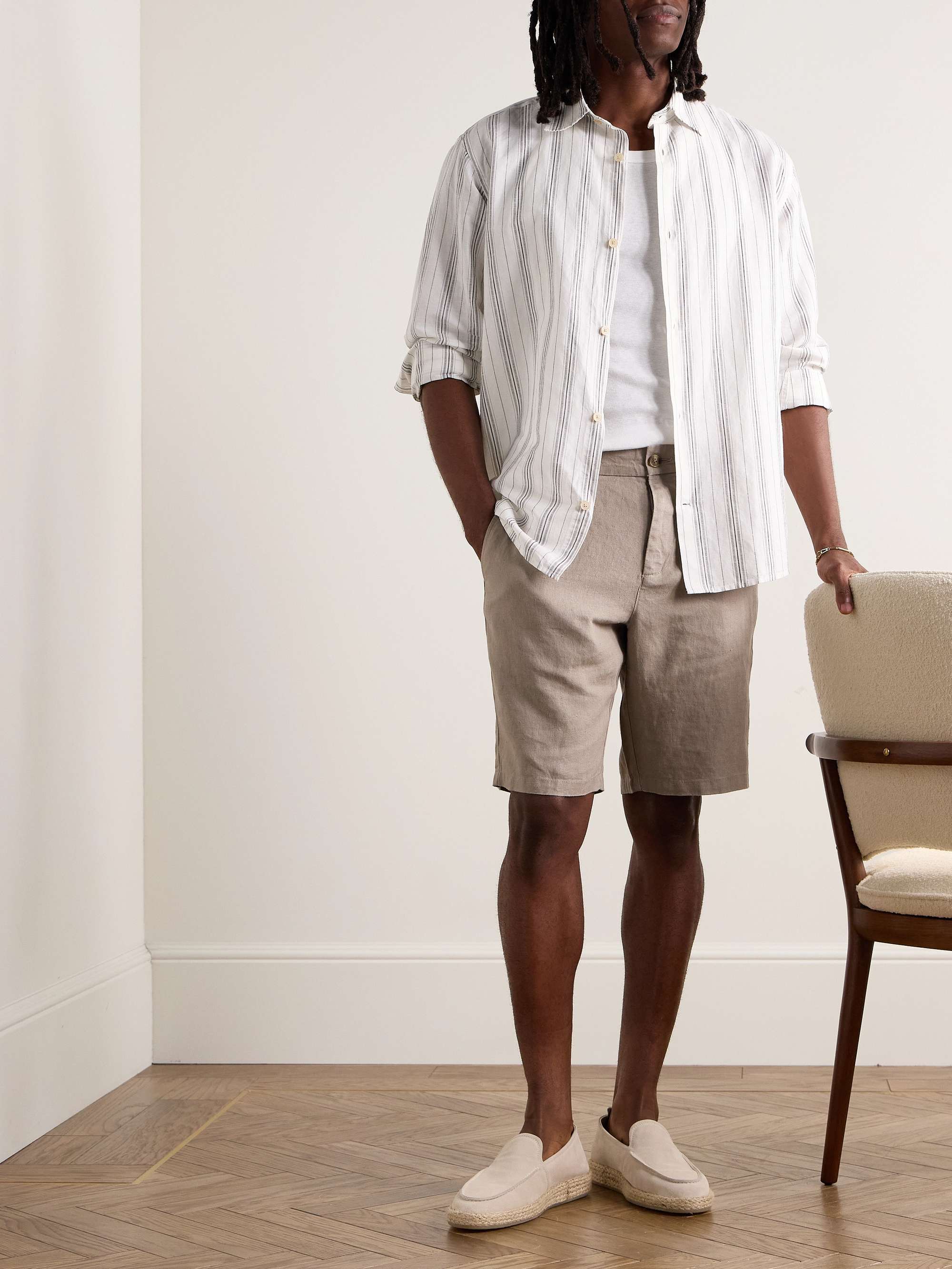 Crown 1454 Straight-Leg Linen Shorts view