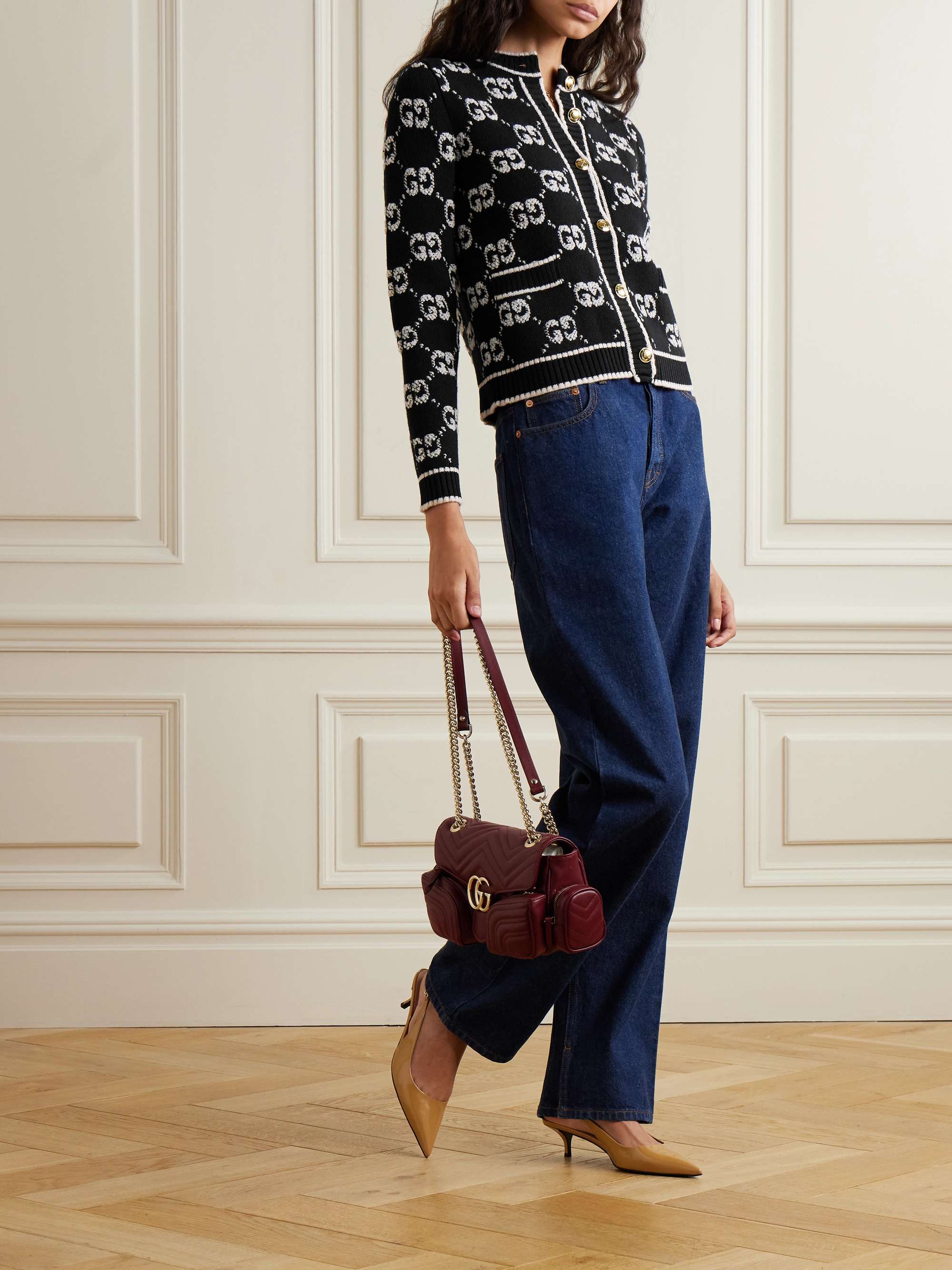 Jacquard-knit wool-bouclé cardigan view